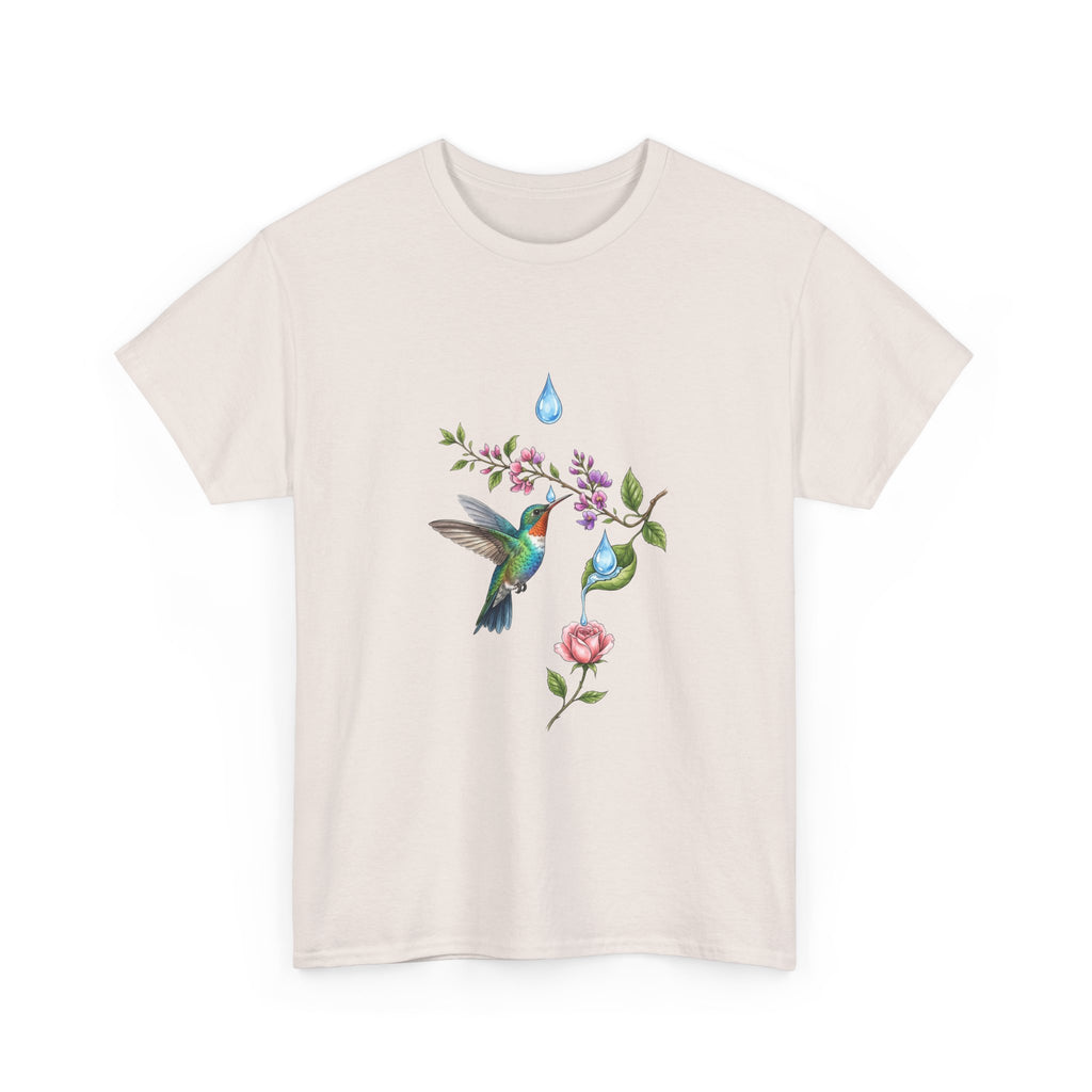 Hummingbird & Floral Tee — Watercolor Garden Shirt