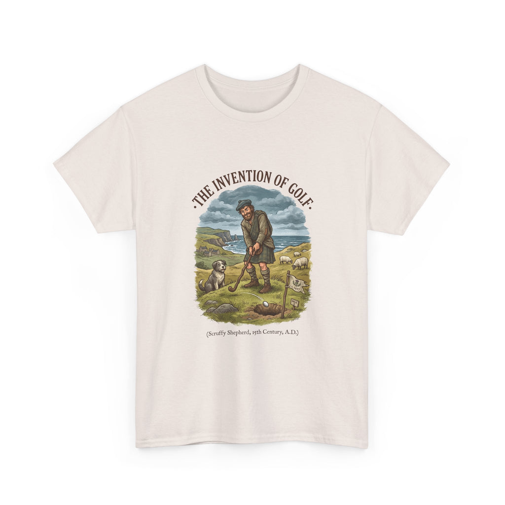 The Invention of Golf T-Shirt — Vintage Golfer Illustration Tee