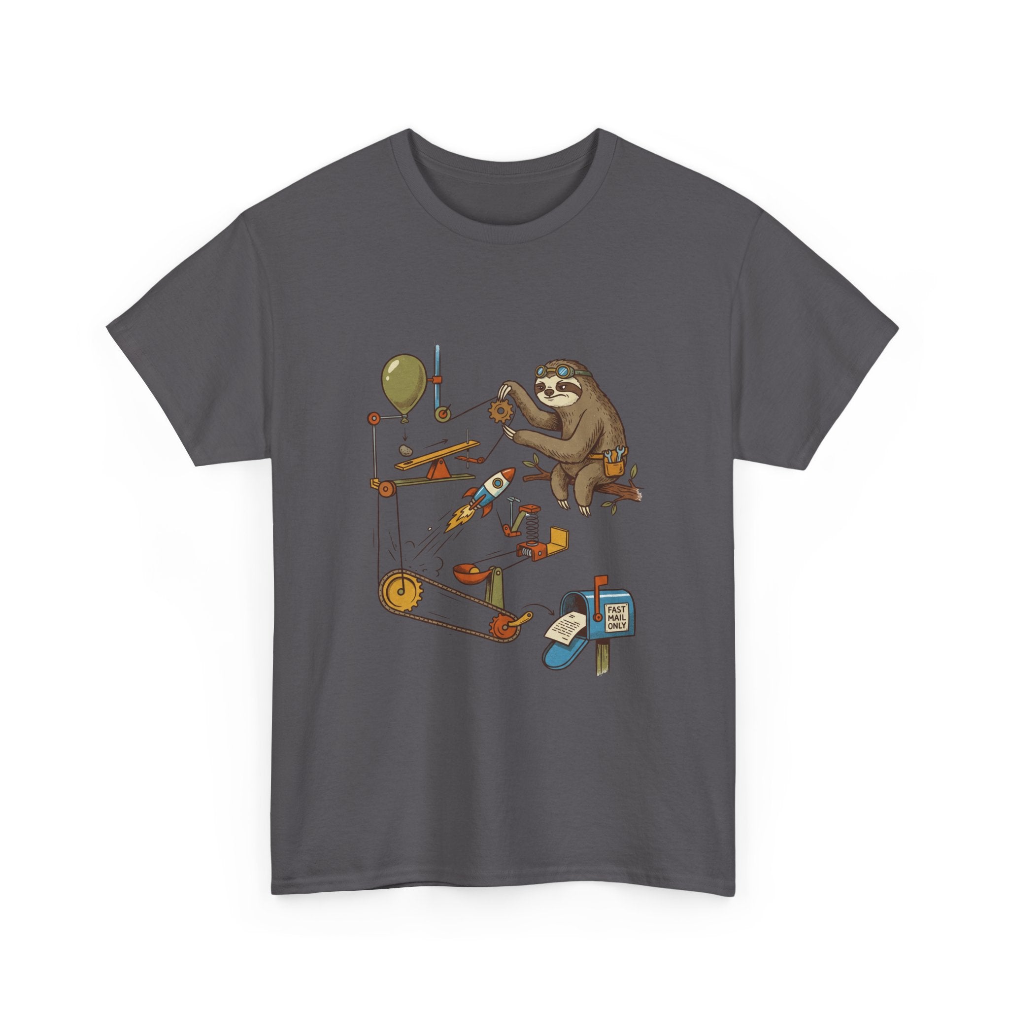 T-Shirt — Sloth Rube Goldberg Machine Graphic Tee