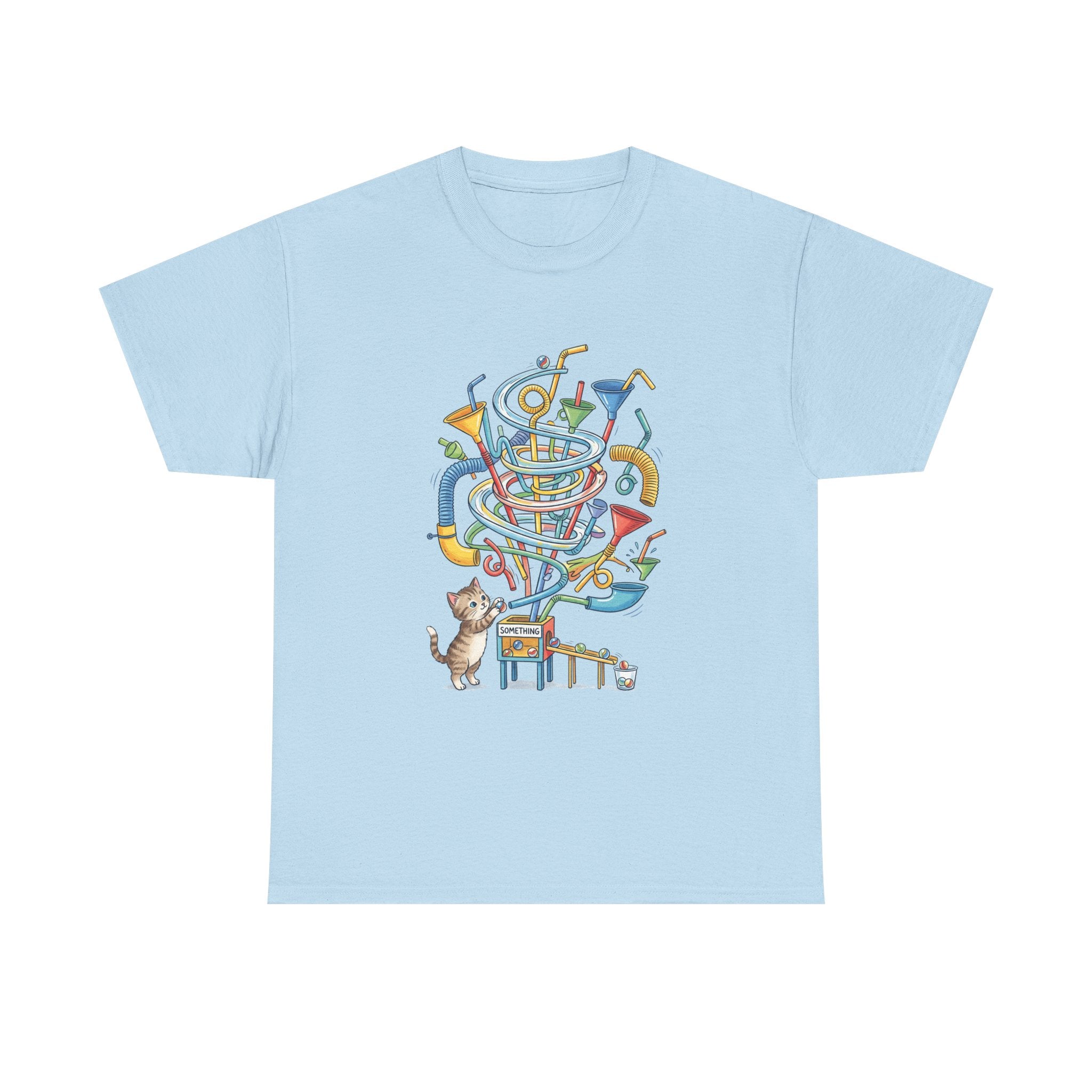 Music Cat T-Shirt — Whimsical Cat Playing Colorful Instruments Tee