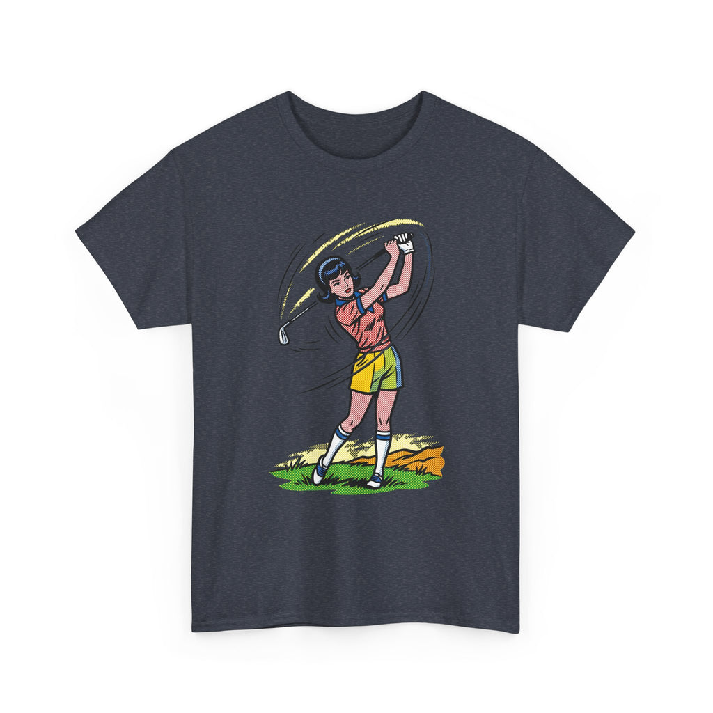 Golf Swing Graphic Tee — Vintage Golfer Illustration T-Shirt