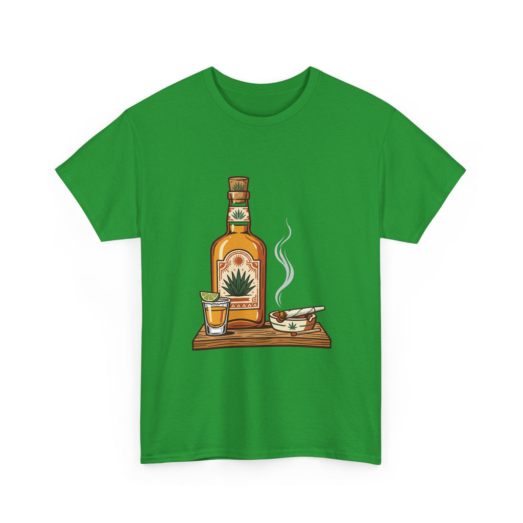 Tequila & A joint Tee — Bottle, Shot Glass & joint Graphic Shirt
