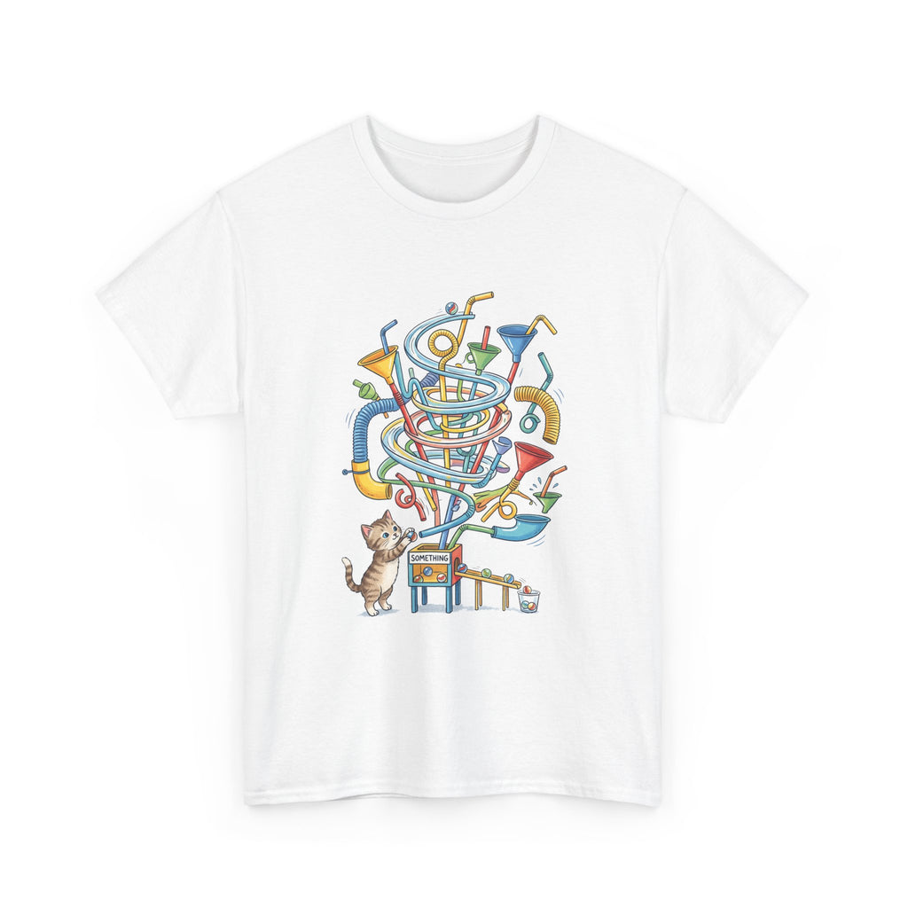 Music Cat T-Shirt — Whimsical Cat Playing Colorful Instruments Tee