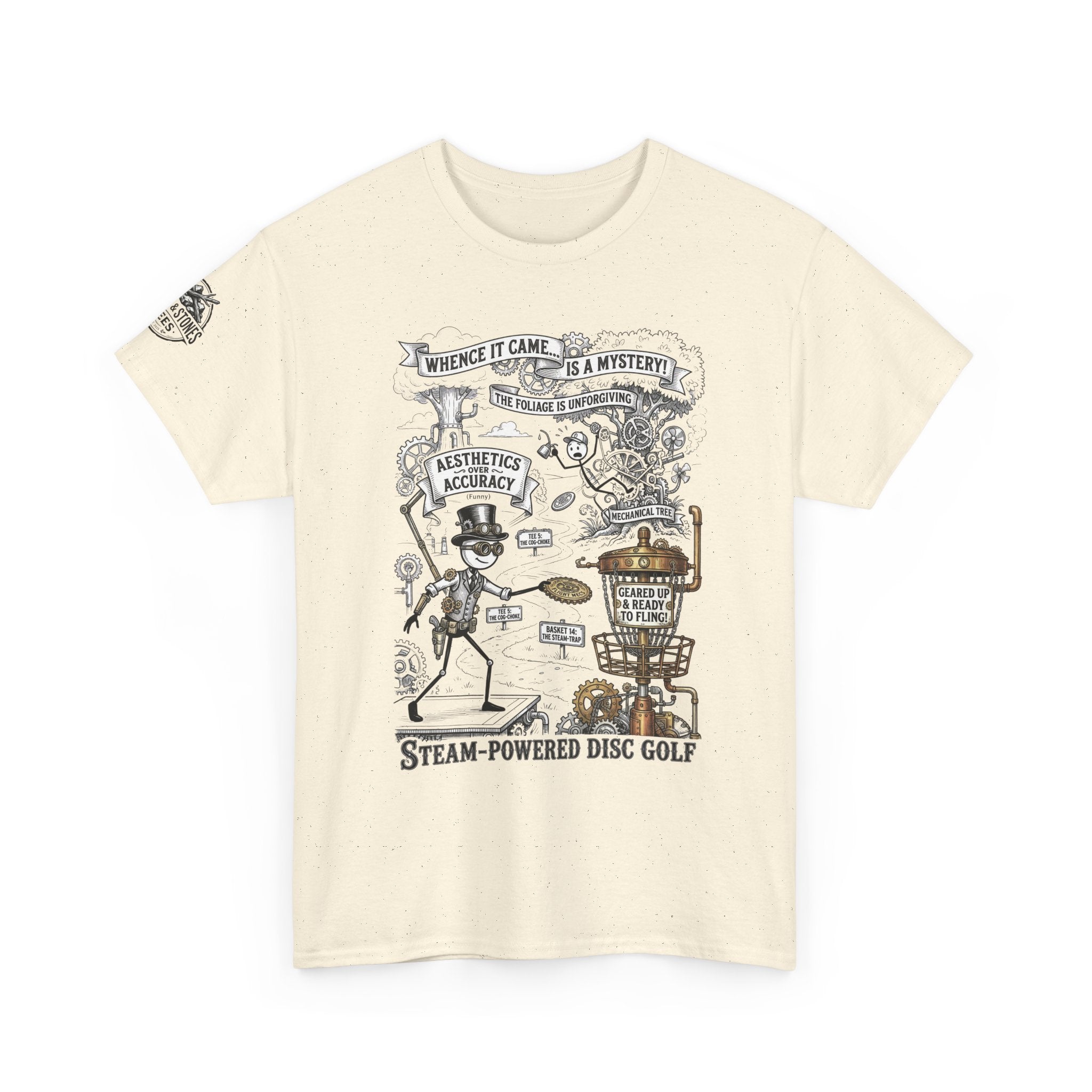 Steam-Powered Disc Golf T-Shirt | Steampunk Disc Golf Design