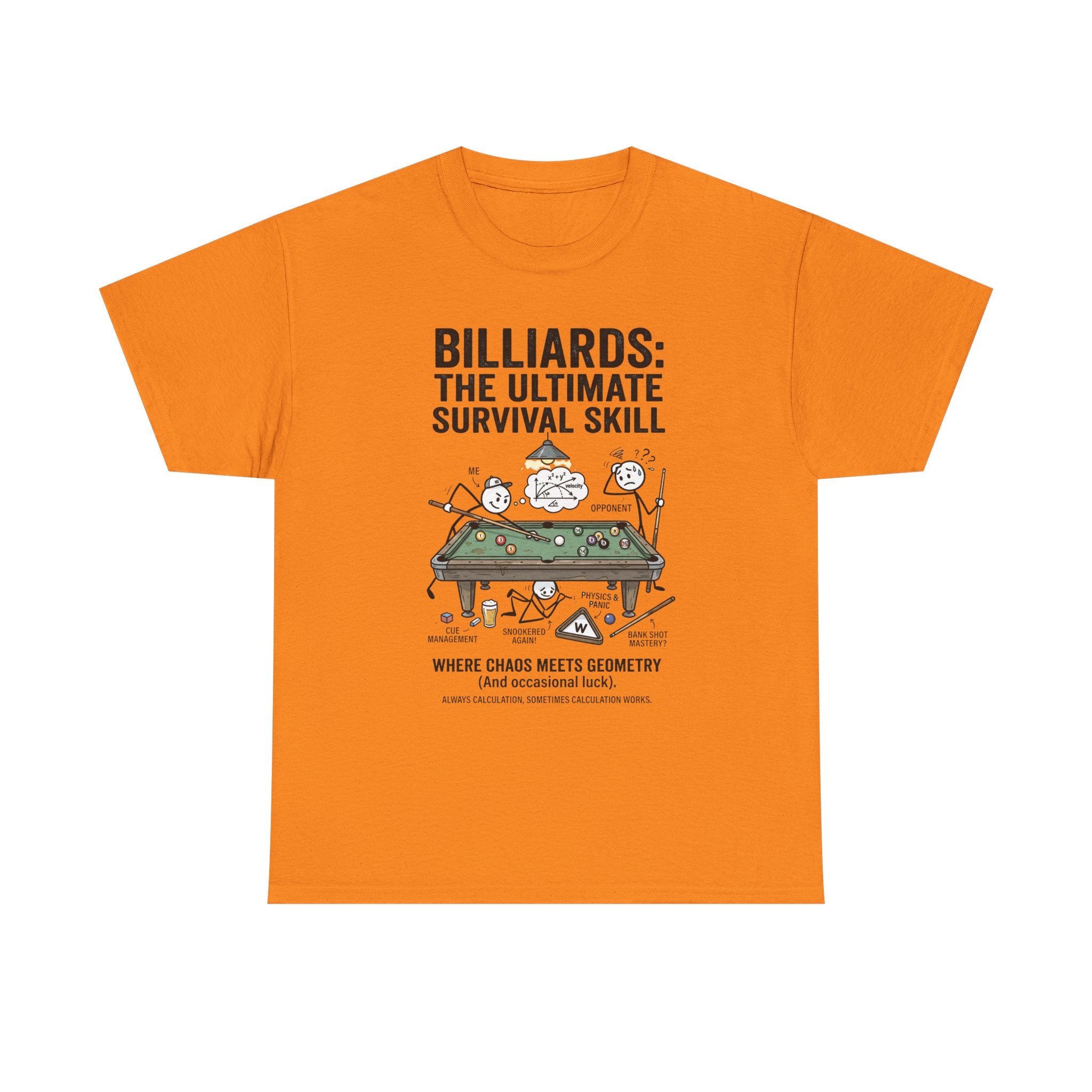 Billiards: The Ultimate Survival Skill T-Shirt — Funny Pool Humor Tee
