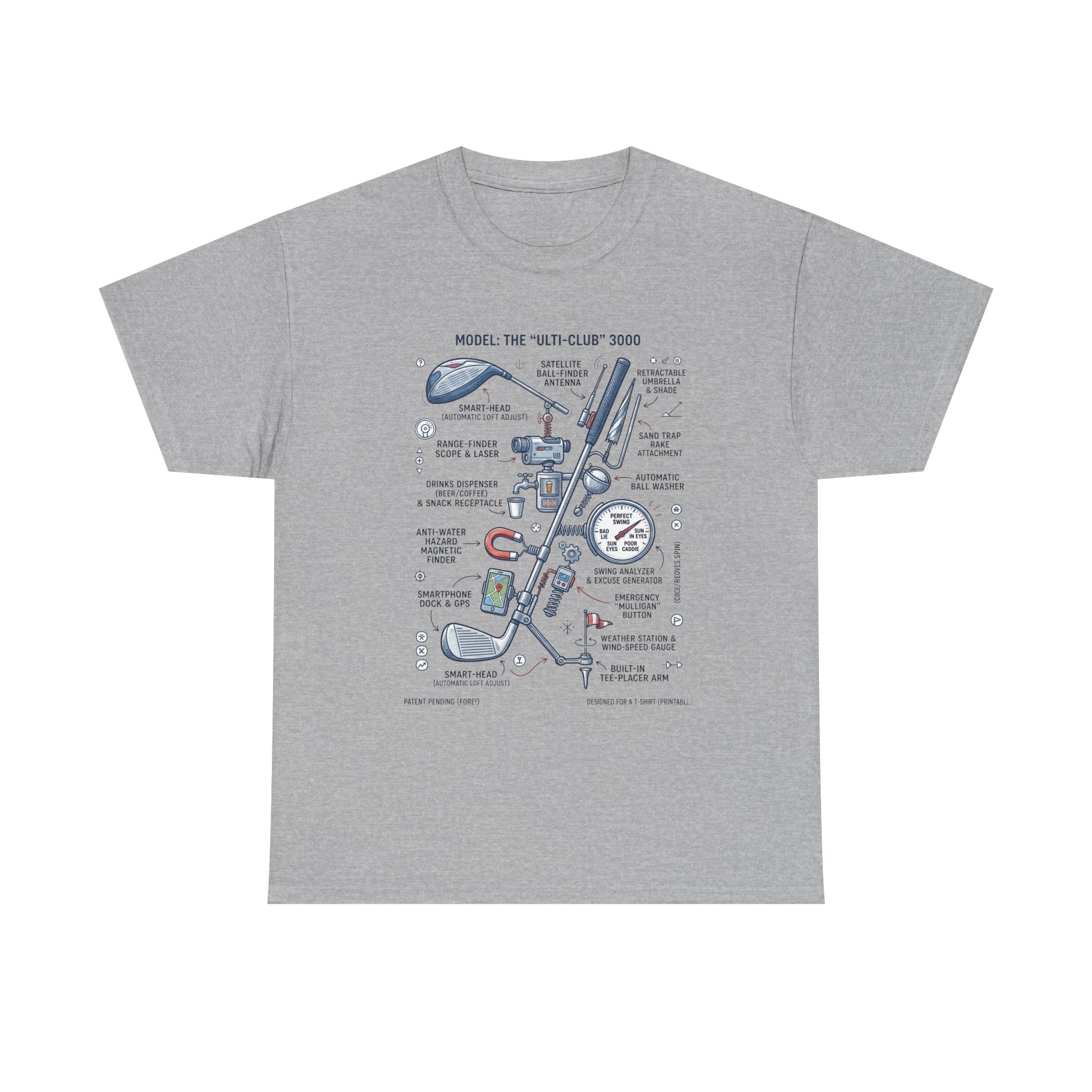 T-Shirt — Golf Club Diagram Vintage Schematic Tee