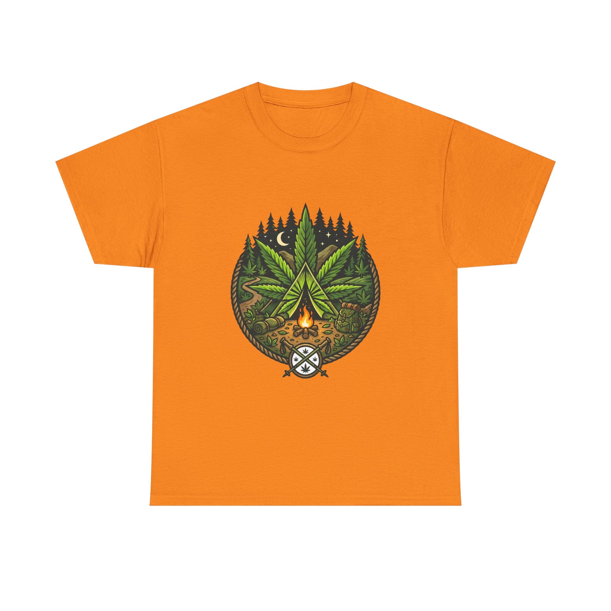 T-Shirt — Campfire Cannabis Leaf Graphic Tee