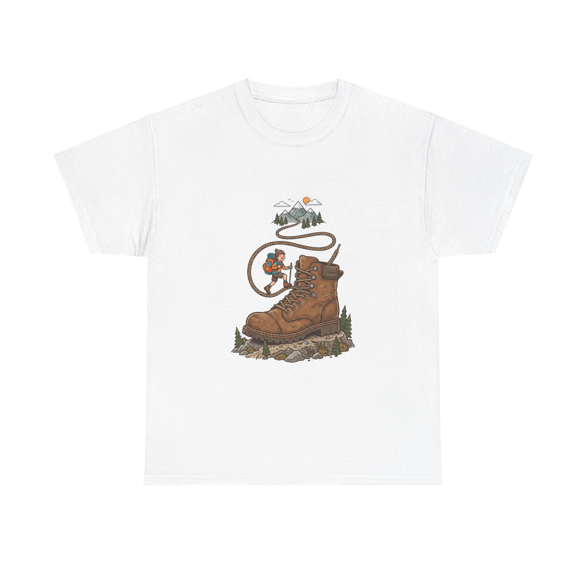 Hiking Boot Adventure Graphic Tee — Outdoor Trail Camper Shirt