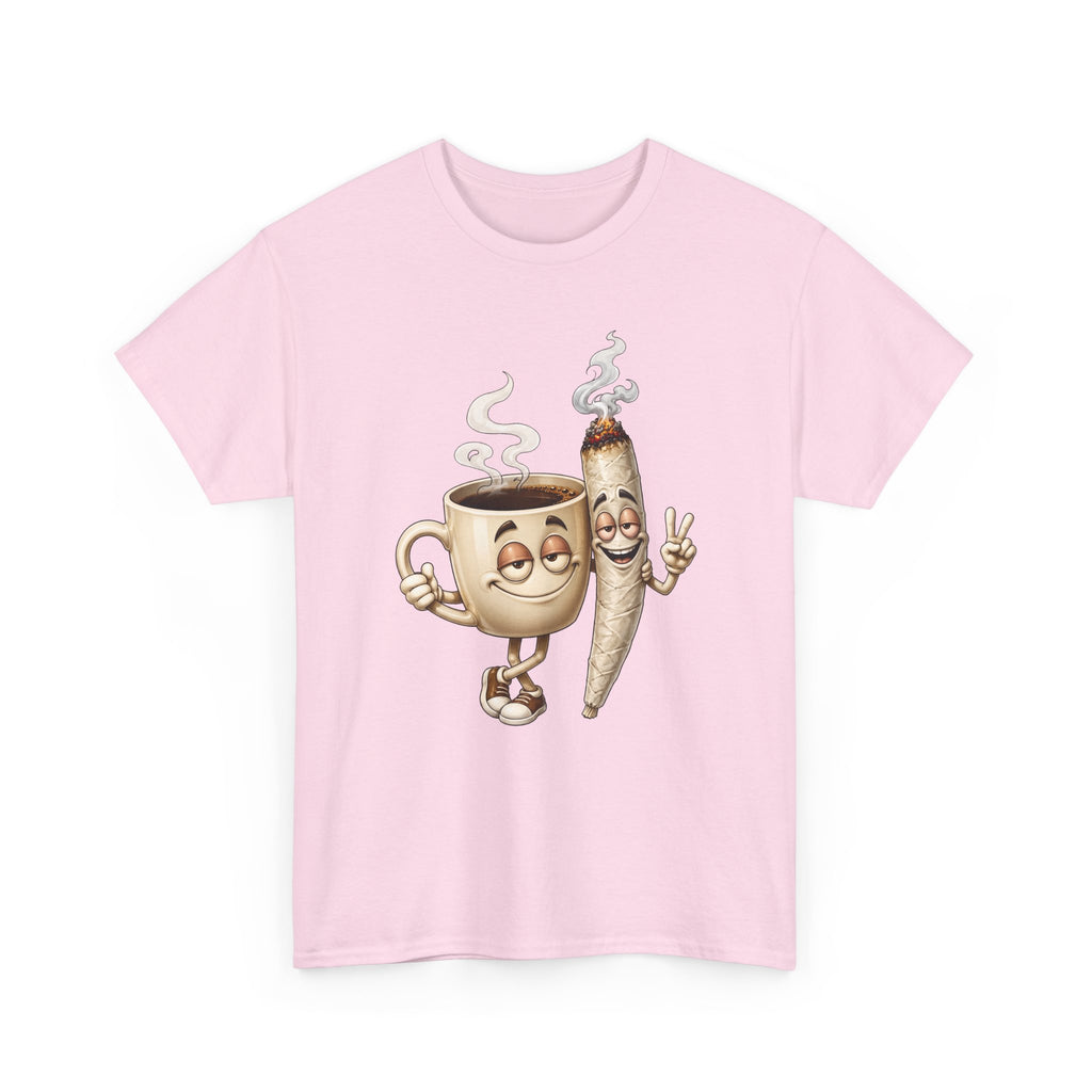 1 Coffee & Joint Funny Tee — Cute Smiling Coffee Cup and Joint Graphic Shirt