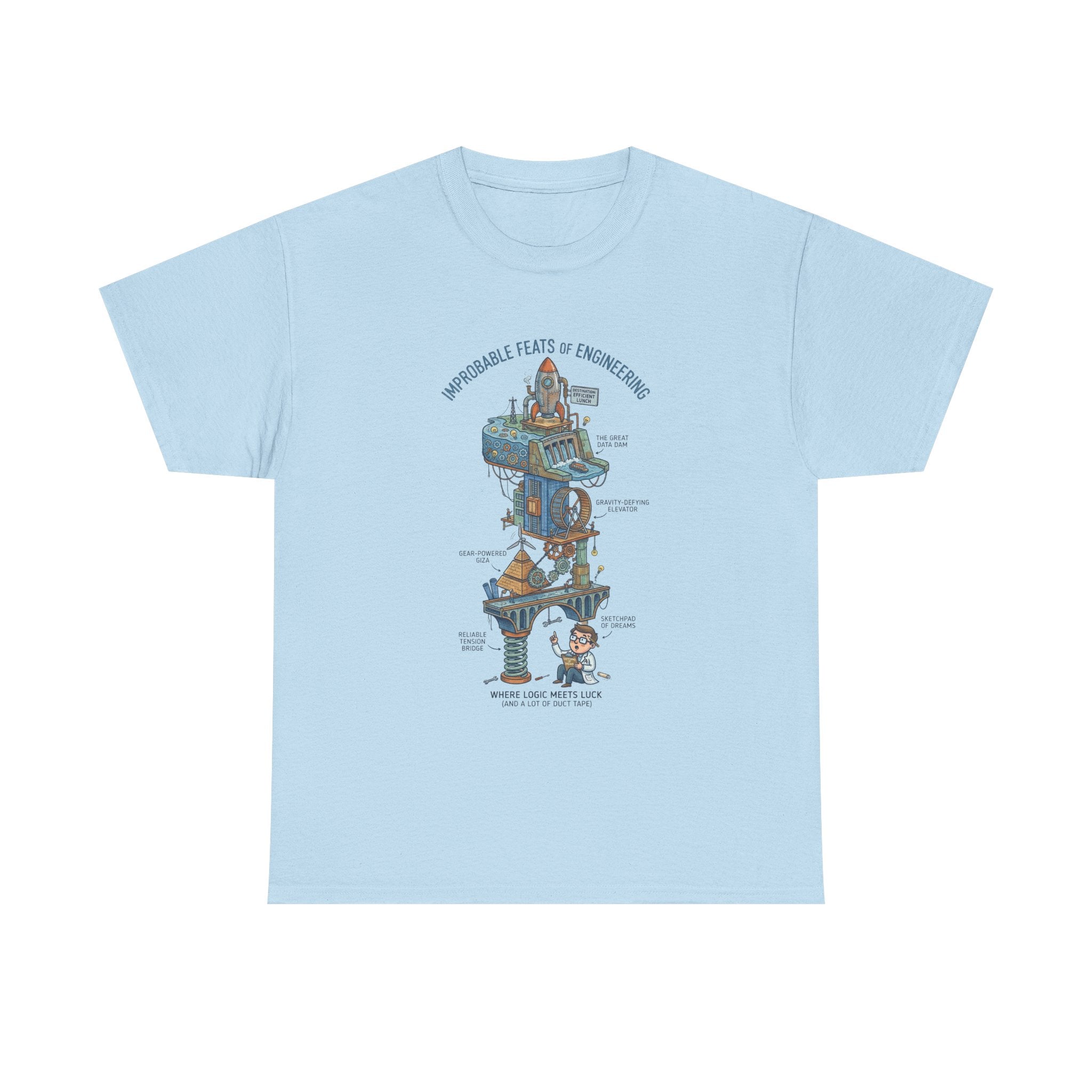 Engineering Feats T‑Shirt — Engineering Diagram Tee