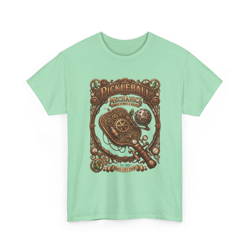 Pickleball Mechanics T-Shirt — Vintage Steampunk Paddle Design