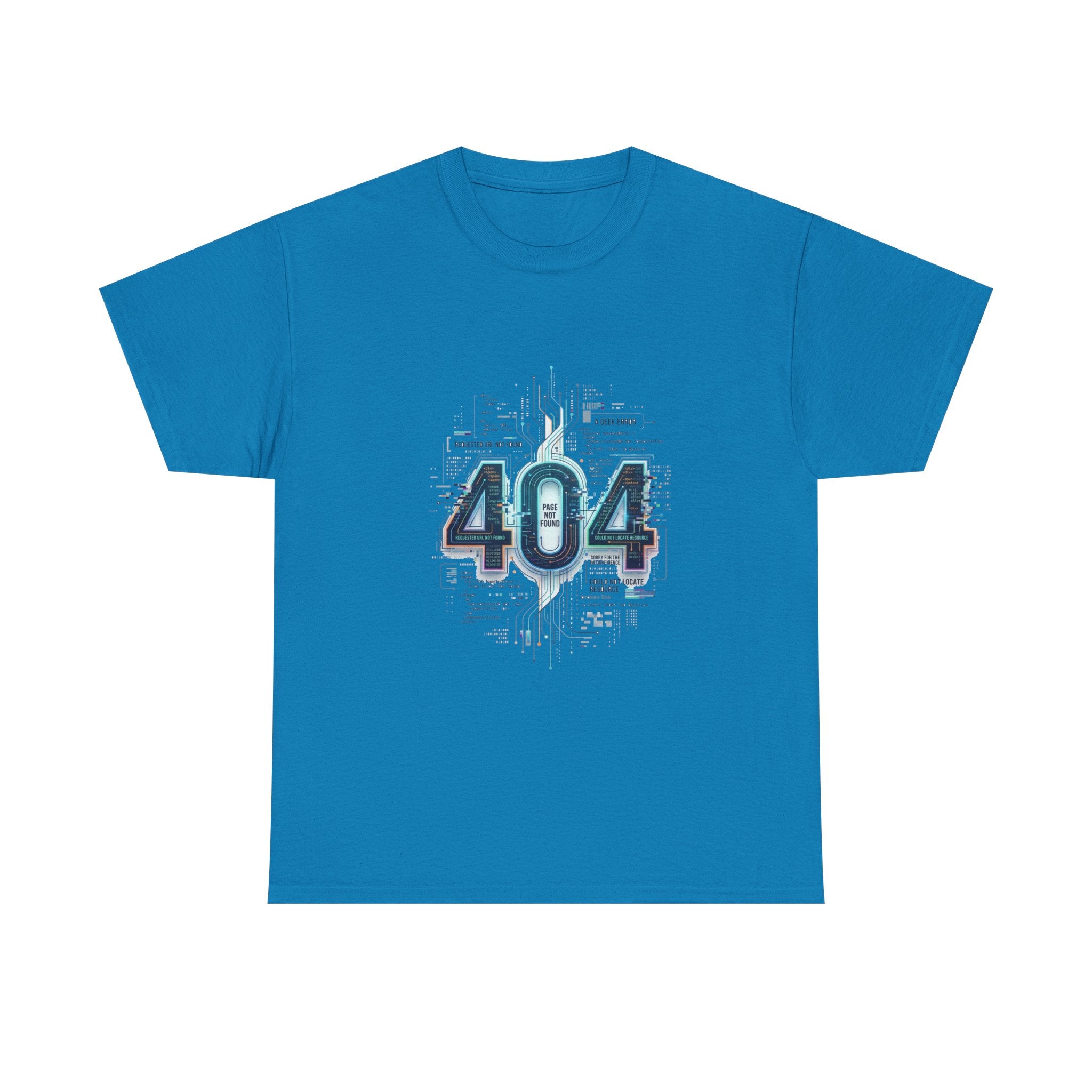 404 Error Tech Graphic Tee — Retro Cyber Glitch Computer Shirt