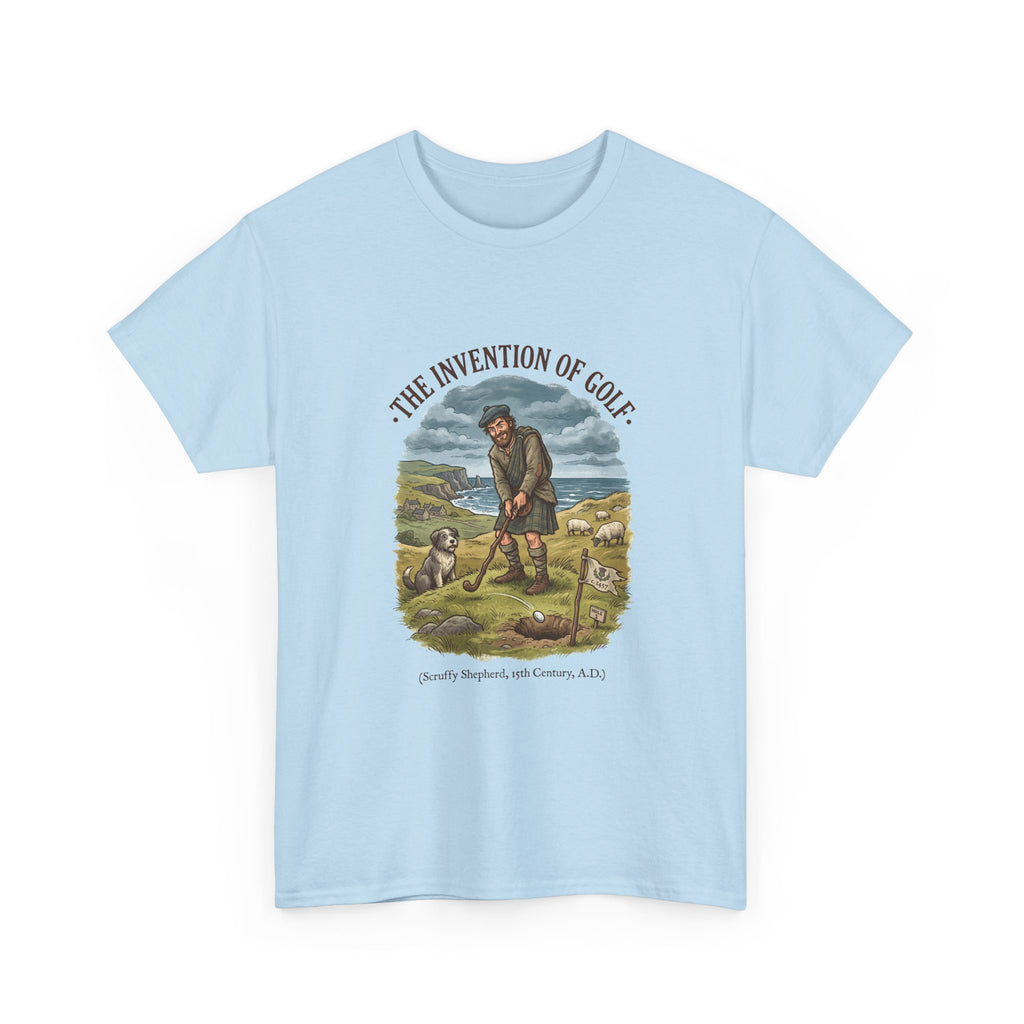 The Invention of Golf T-Shirt — Vintage Golfer Illustration Tee