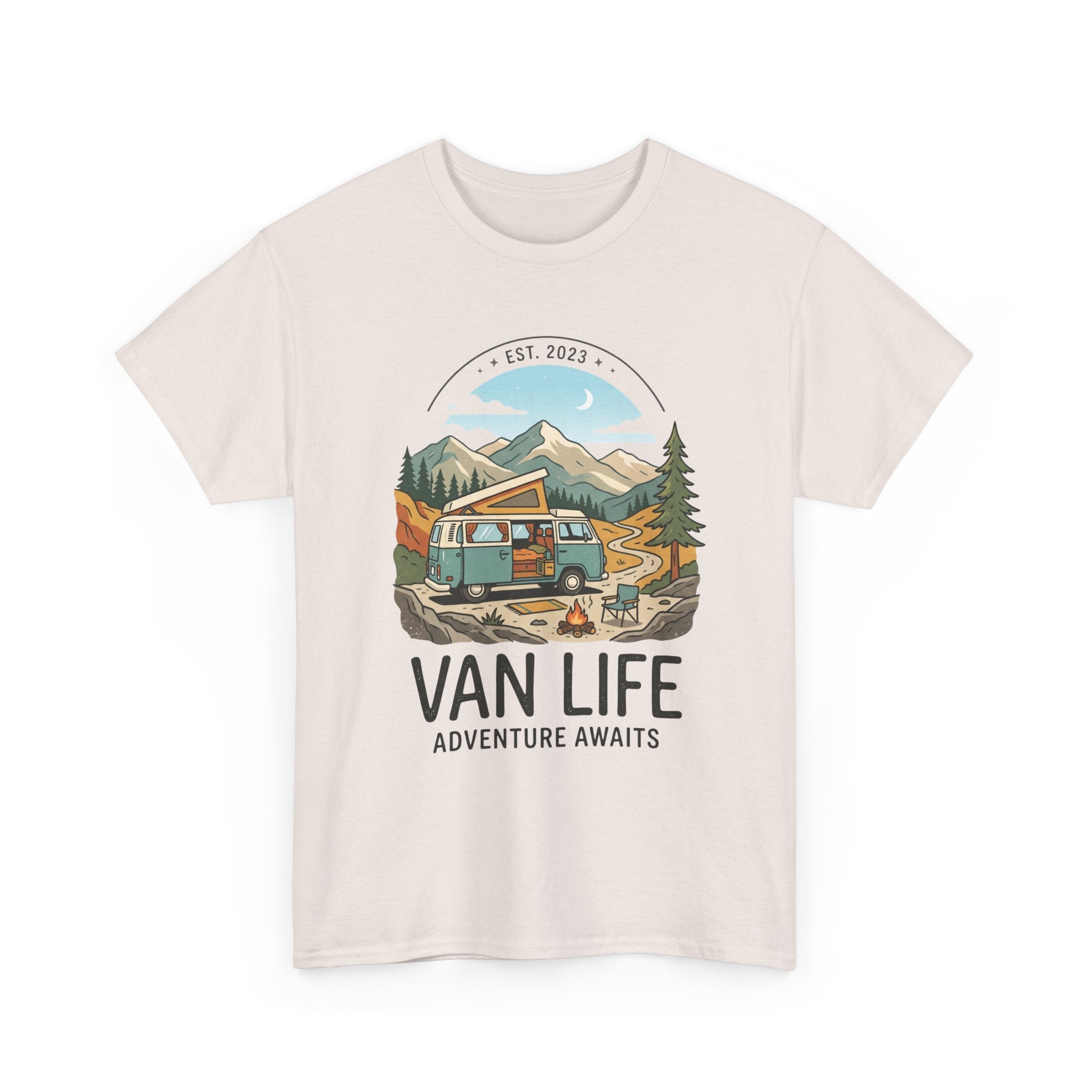 Van Life Adventure Awaits Unisex Heavy Cotton Tee