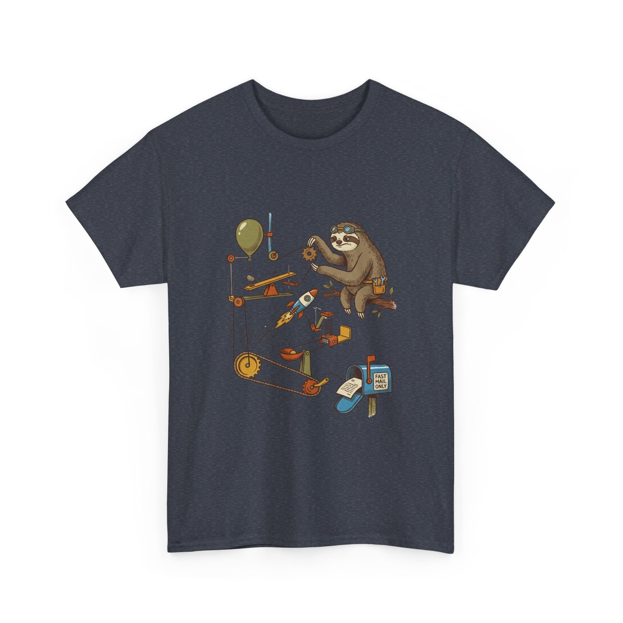 T-Shirt — Sloth Rube Goldberg Machine Graphic Tee