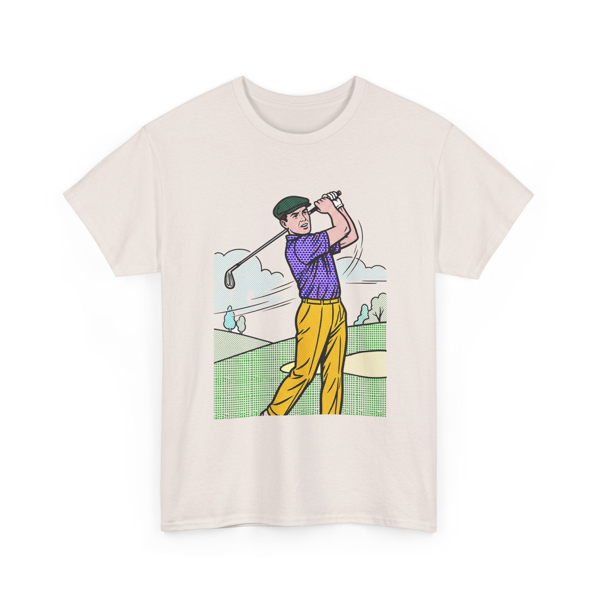 Golf Golfer Illustration T‑Shirt — Vintage Swing Graphic Tee for Golf Lovers