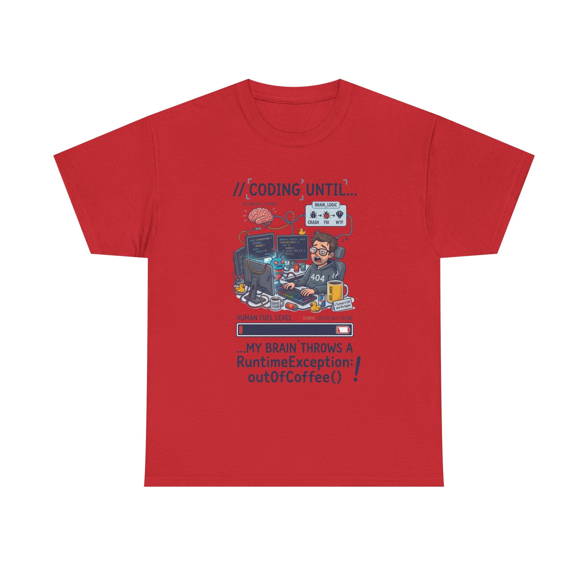 Coding Until My Brain Throws a RuntimeException T-Shirt