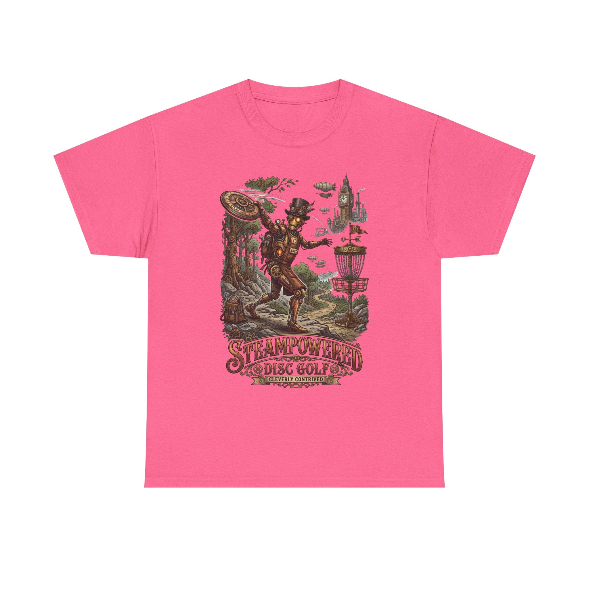 Steampunk Disc Golf T-Shirt – "Steampowered Disc Golf" Vintage Style