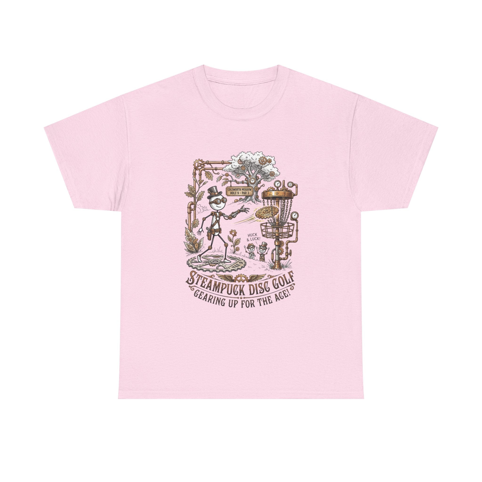 Steampunk Disc Golf T-Shirt — "Gearing Up for the Ace" Vintage Disc Golf Tee