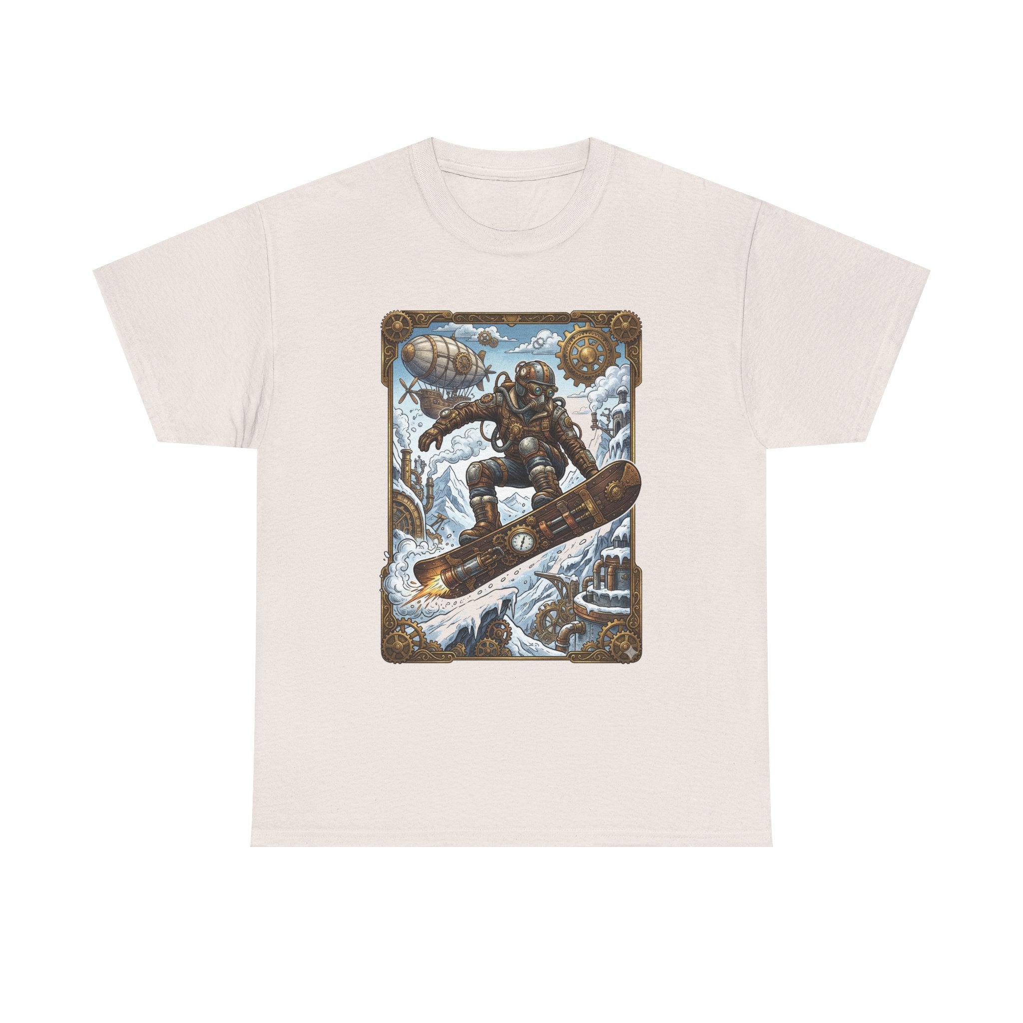 Steampunk Snowboarder Tee — Vintage Deep-Sea Snowboarding Graphic Shirt