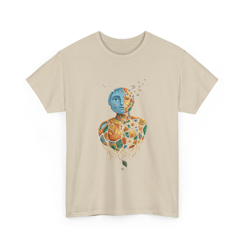 Abstract Mosaic Portrait T‑Shirt — Fragmented Face Art Tee