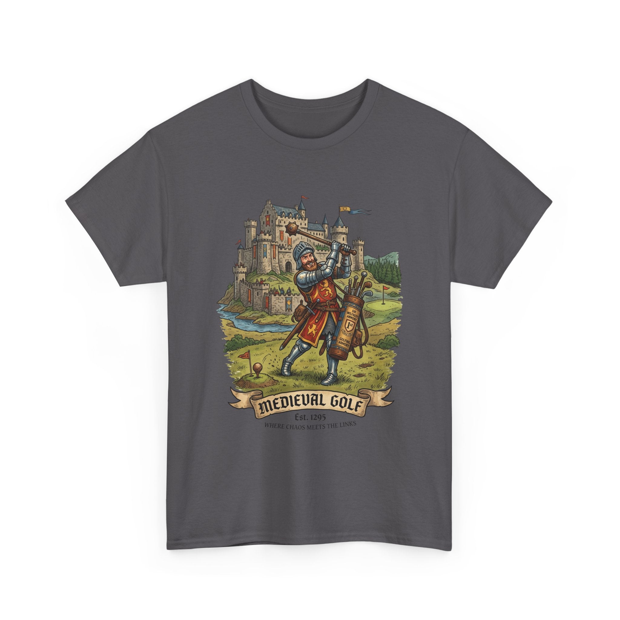 Medieval Golf T-Shirt – Vintage Knight Golfing Castle Graphic Tee