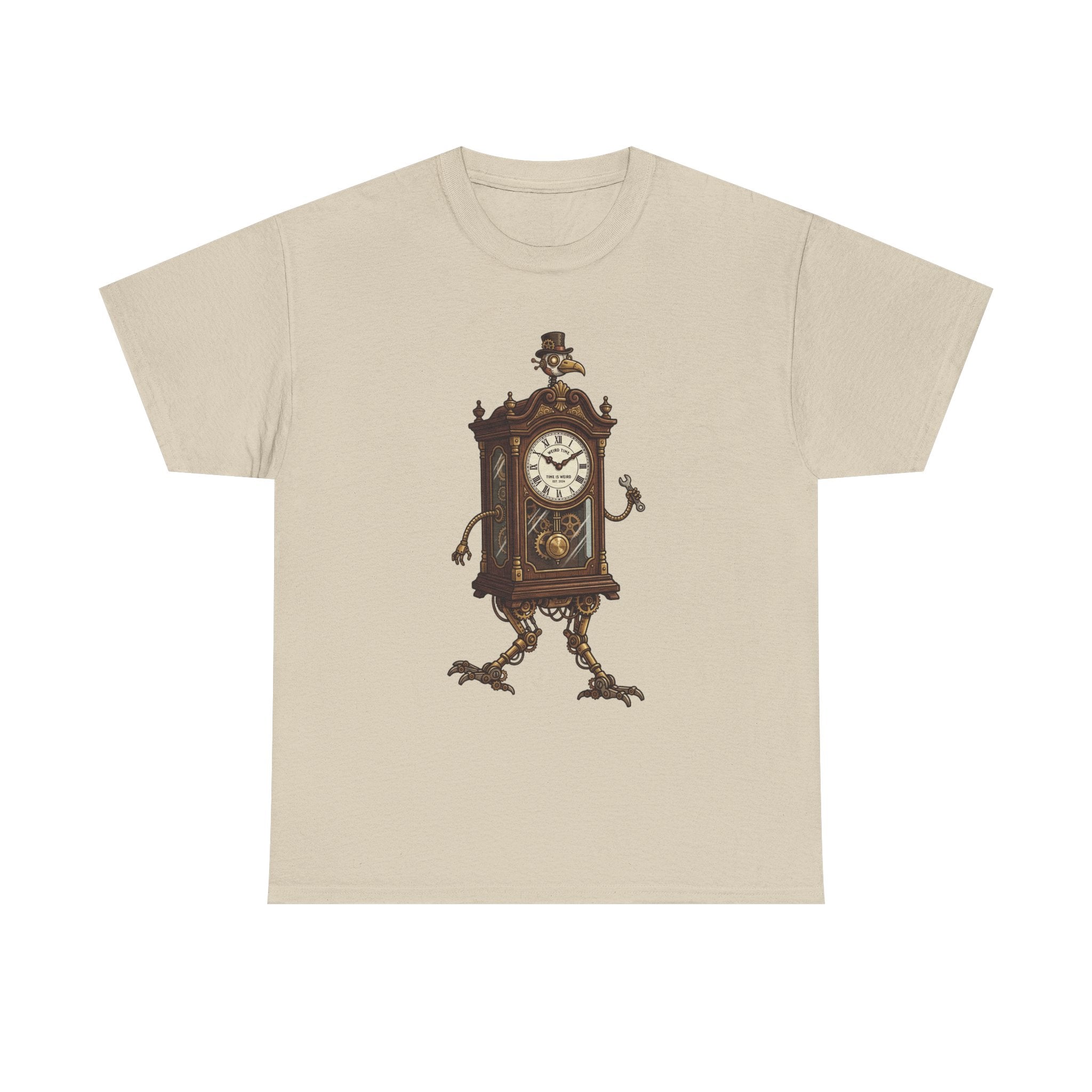 Clockwork Grandfather Tee — Vintage Walking Clock Graphic T-Shirt