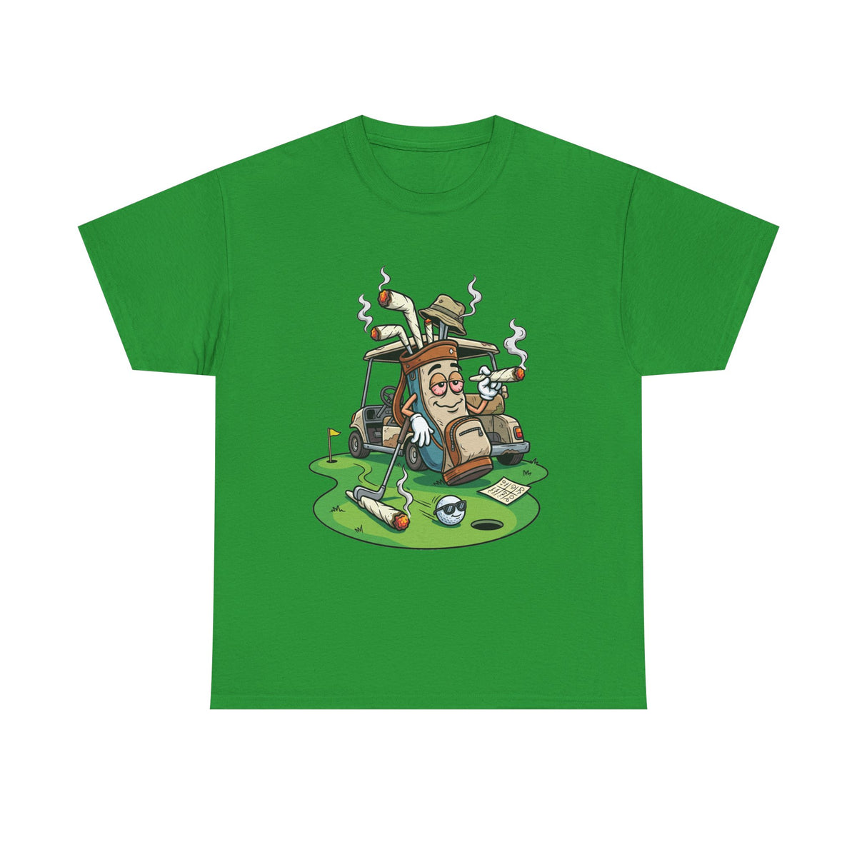 1 Golf weed Lounge T‑Shirt — Relaxed Golfer Cartoon Tee