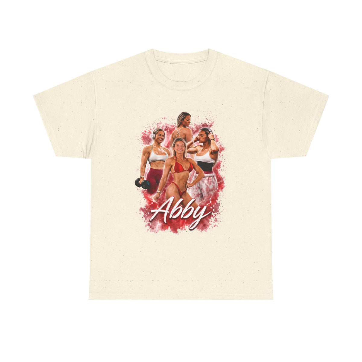 Abby Fitness Crew T-Shirt — Women's Workout Retro Photo Design
