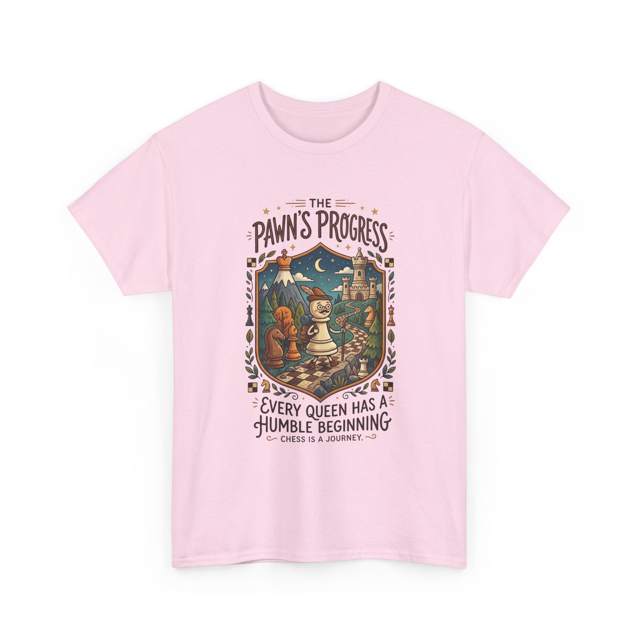 Chess 'The Pawn's Progress' T-Shirt — "Every Queen Has a Humble Beginning" Vintage Style Tee