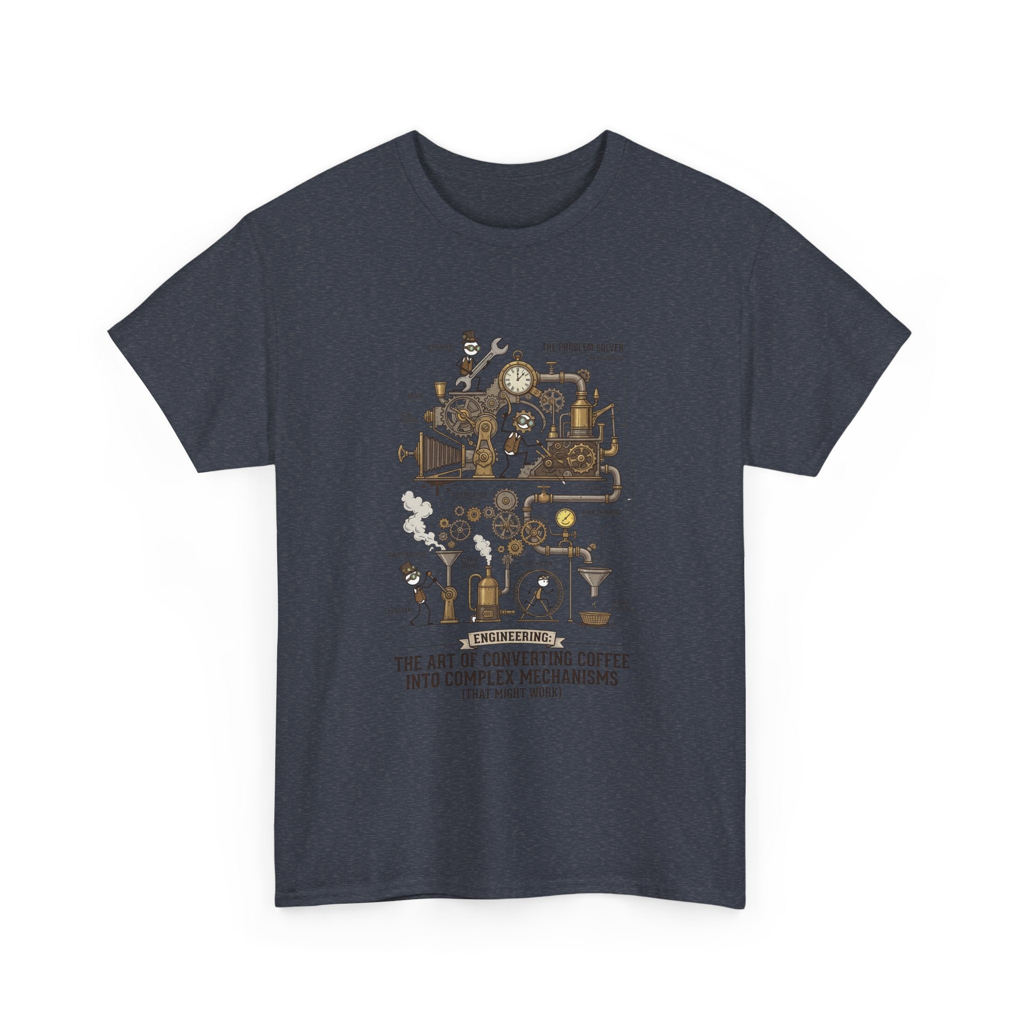 Steampunk Engineering T-Shirt — The Art of Converting Coffee Into Complex Mechanisms Graphic Tee
