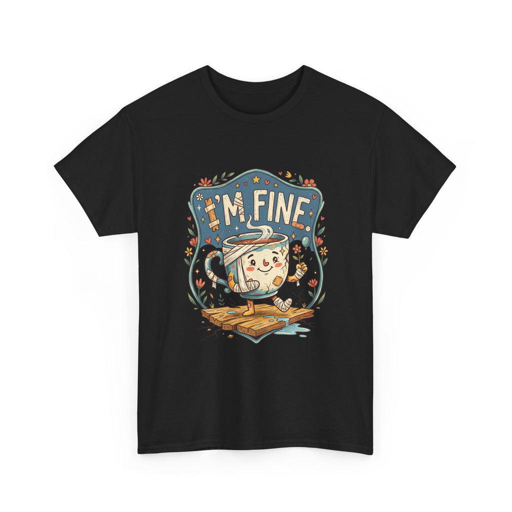 T-Shirt - 'I'm Fine' Cute Kettle Graphic Tee, Cozy Tea Lover Gift