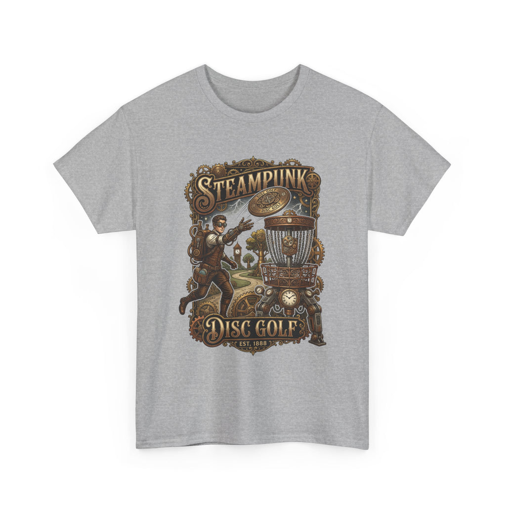 Steampunk Disc Golf T‑Shirt – Vintage Industrial Disc Golf Tee