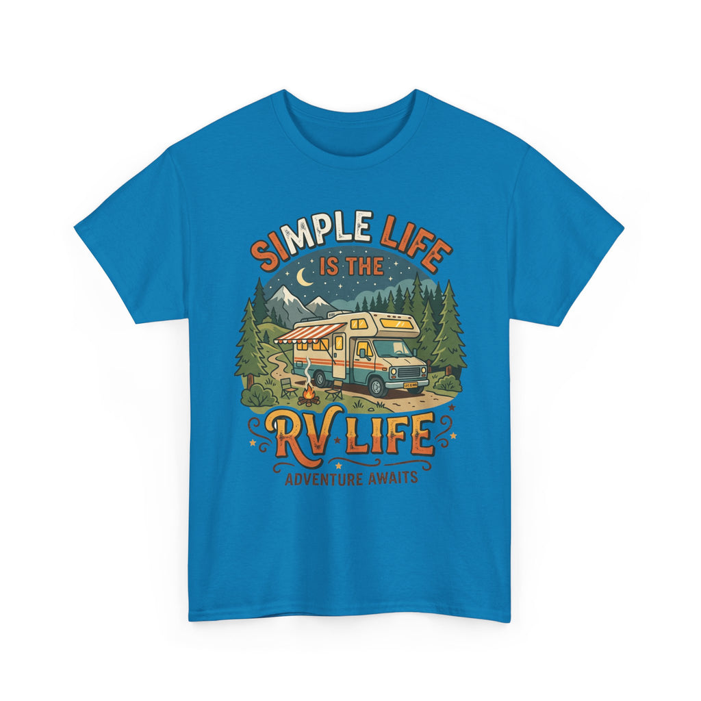 RV Life T‑Shirt — "Simple Life is the RV Life: Adventure Awaits" Camping Graphic Tee