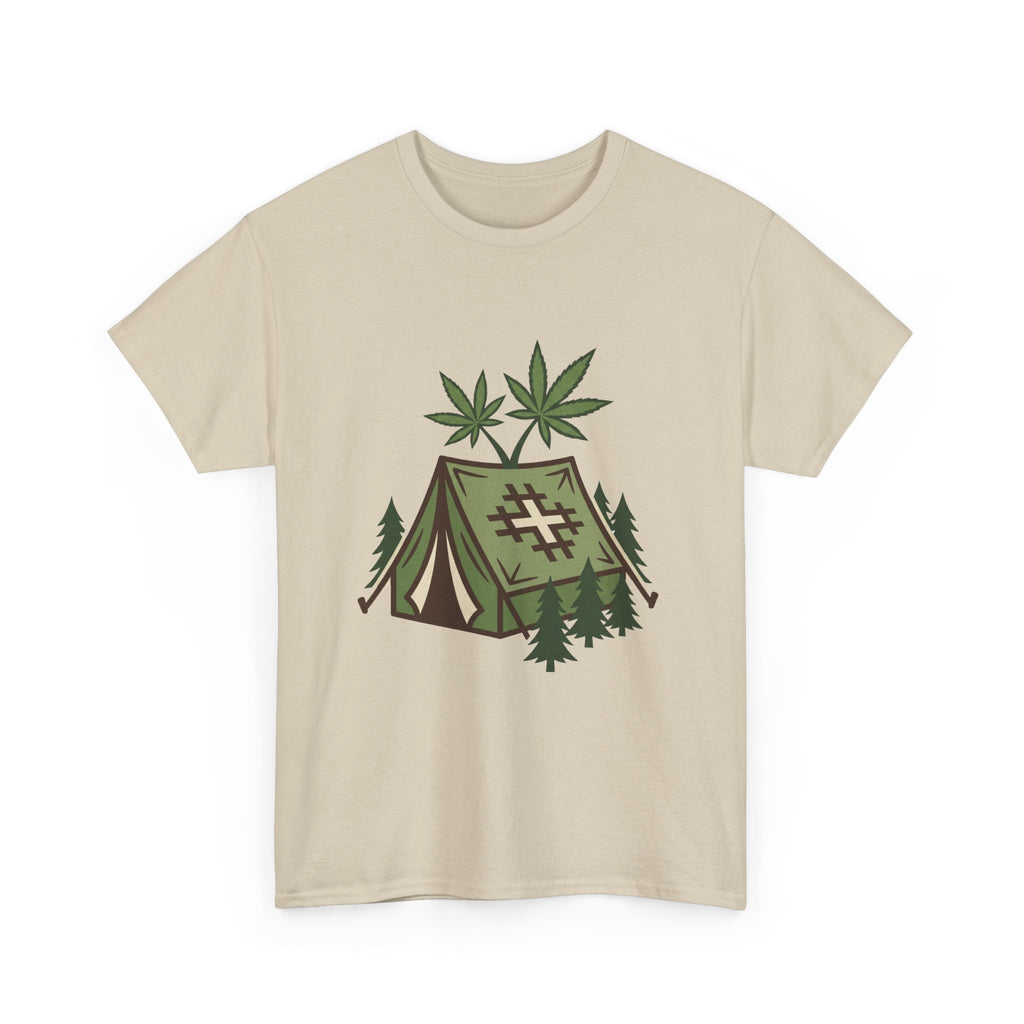 Camping Tent Cannabis T-Shirt – Weed Outdoor Adventure Graphic Tee