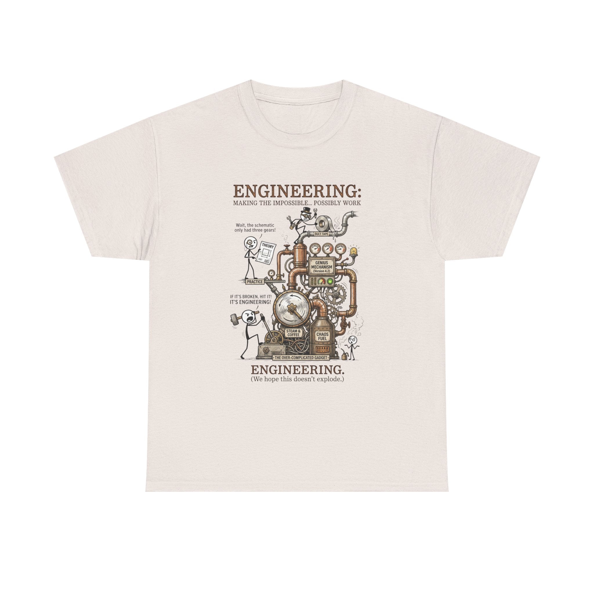 Engineering T‑Shirt – Coffee Diagram Tee (Funny "Engineering: Making the Impossible Work")