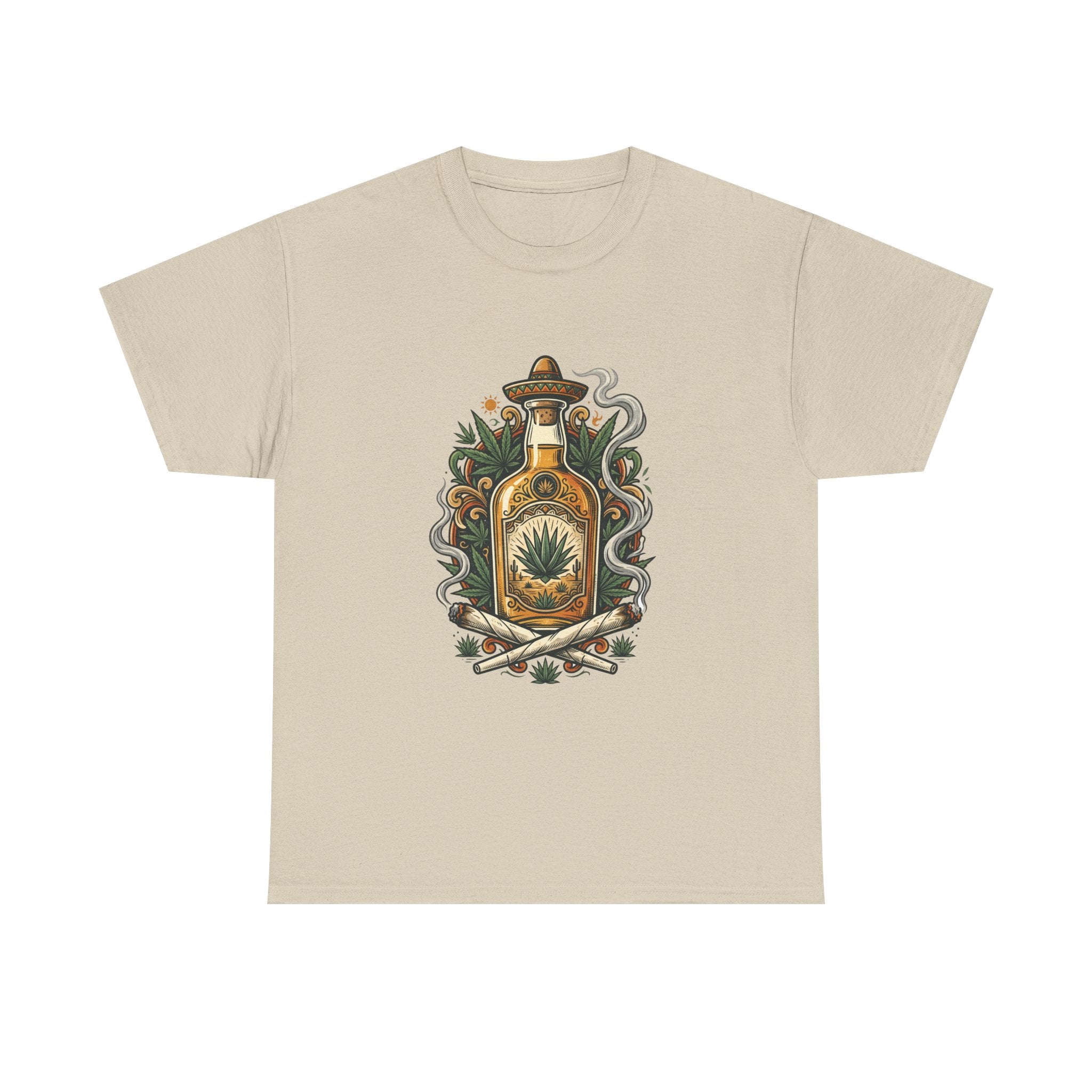 Tequila Bottle Graphic Tee — Agave Spirit Illustration T-Shirt