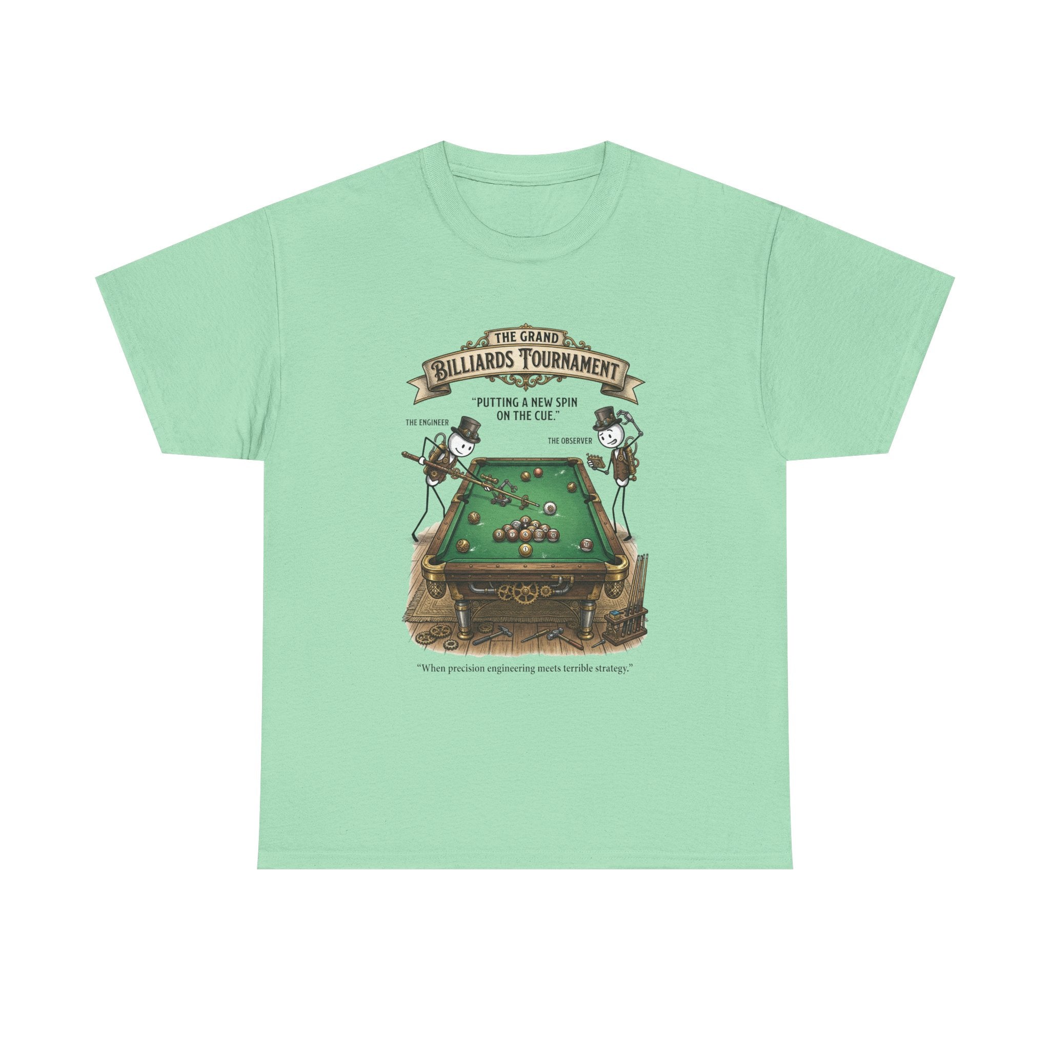 Billiards Tournament T-Shirt — Vintage Pool Table Graphic Tee