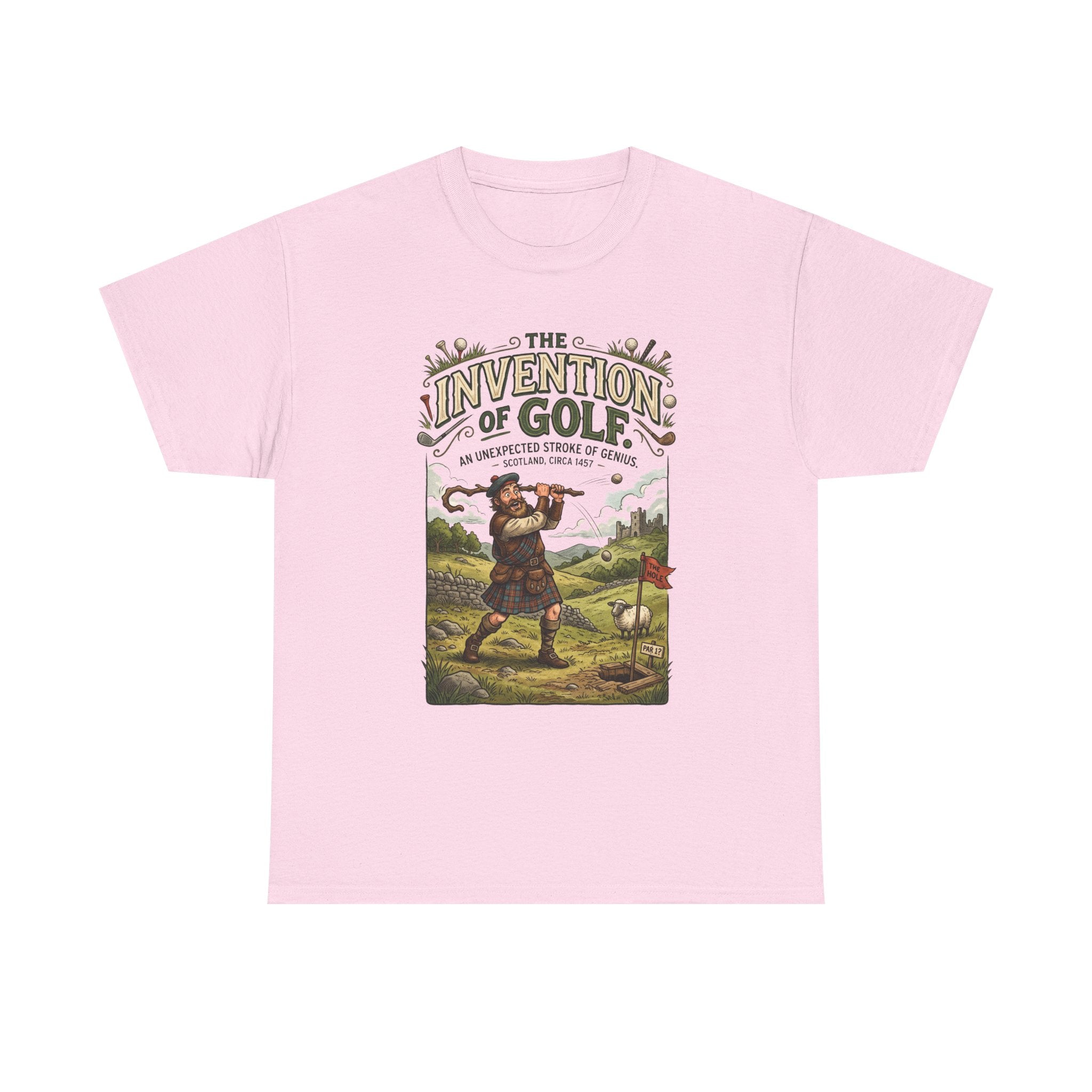 Golf Tee — 'The Invention of Golf' Vintage Golfing Graphic Shirt