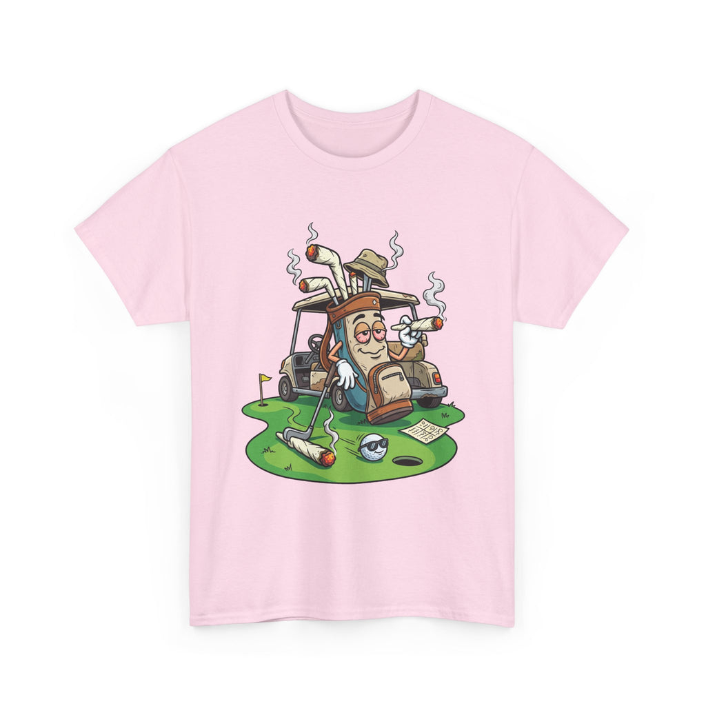 Golf weed Lounge T‑Shirt — Relaxed Golfer Cartoon Tee