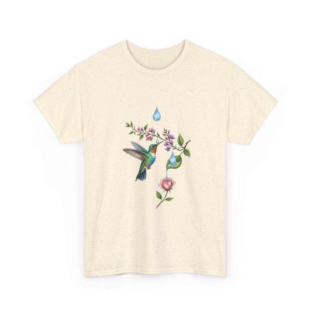 Hummingbird & Floral Tee — Watercolor Garden Shirt