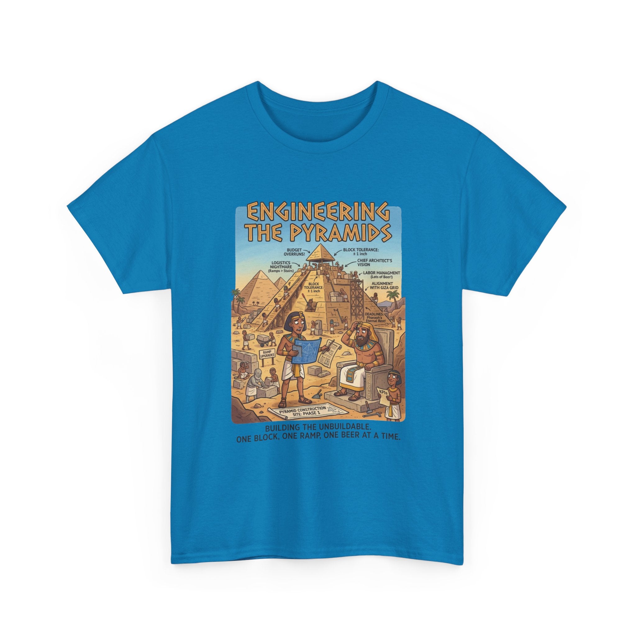 T-Shirt — "Engineering the Pyramids" Vintage Egypt Graphic Tee