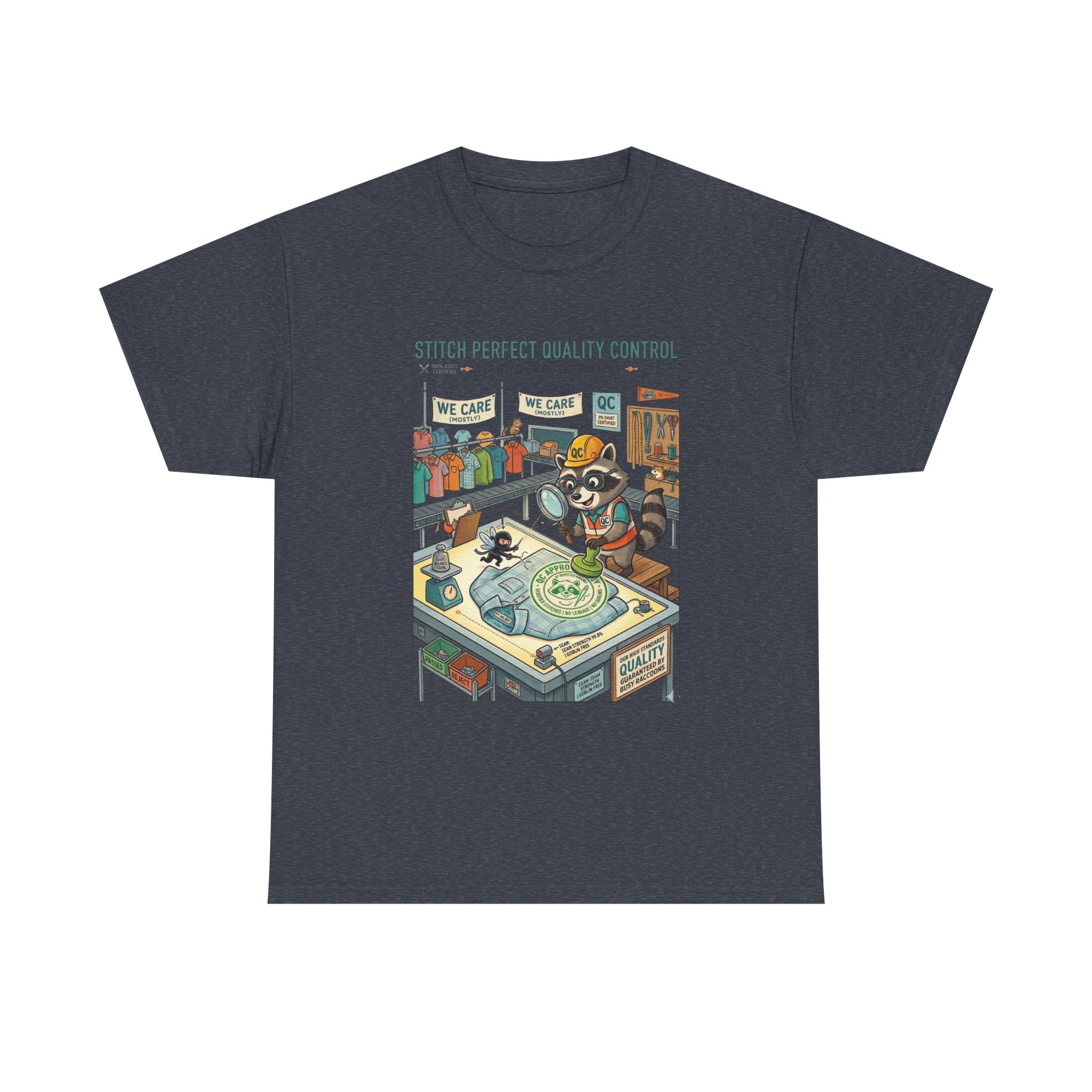 Quality Control Sewing Shirt — "Stitch Perfect" Tailor Cartoon Tee