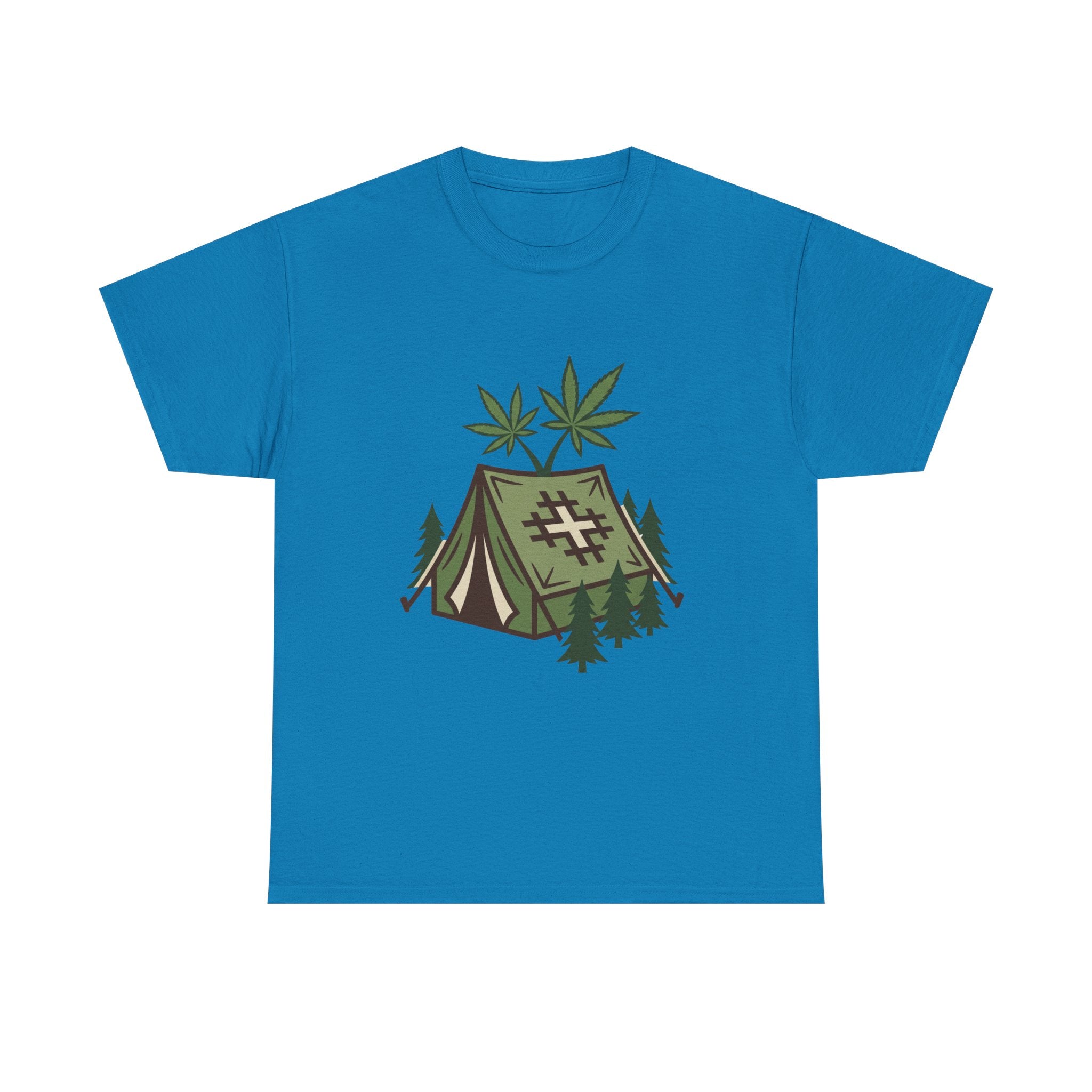 Camping Tent Cannabis T-Shirt – Weed Outdoor Adventure Graphic Tee