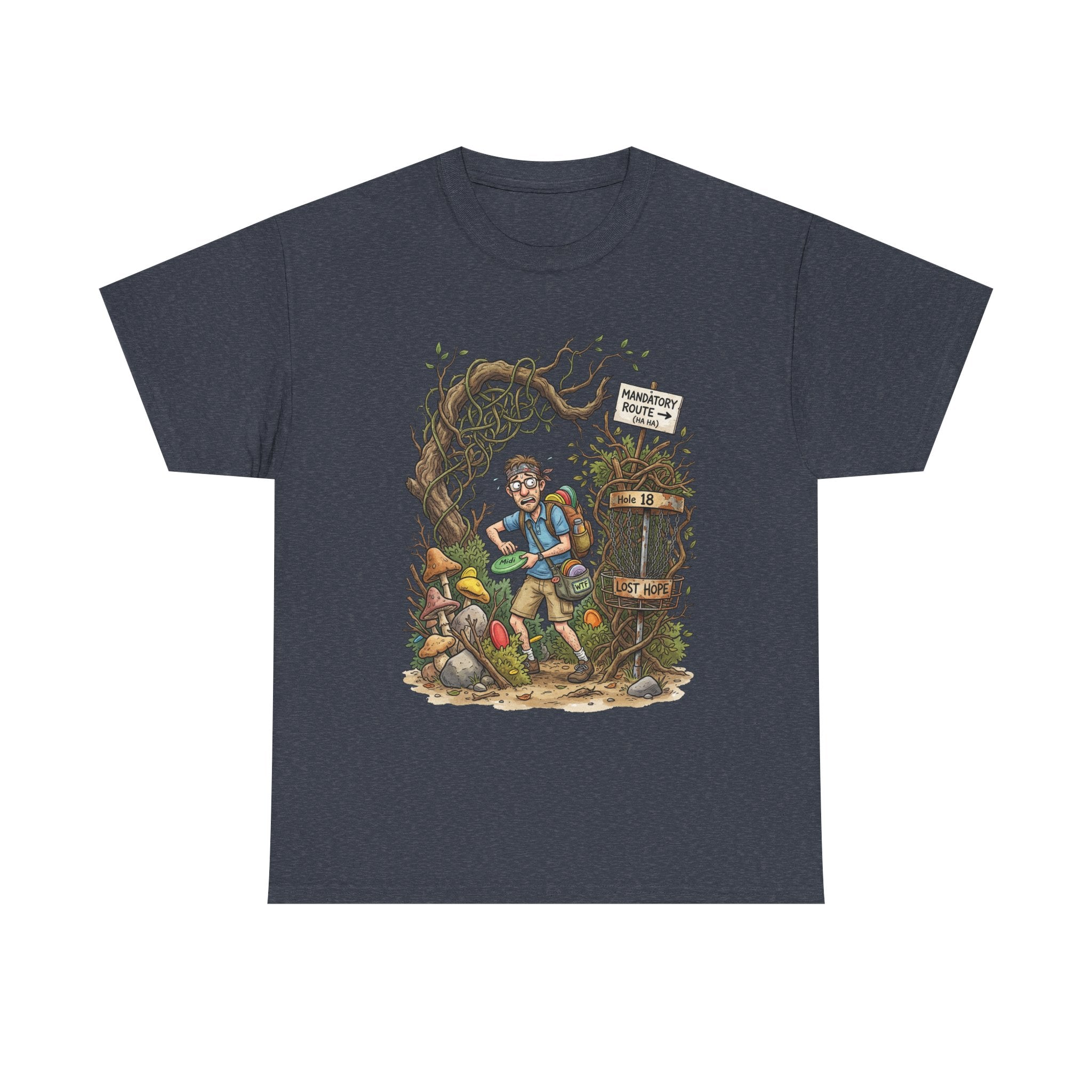 Disc Golf Graphic Tee — "Lost But Loving It" Outdoor Adventure T-Shirt