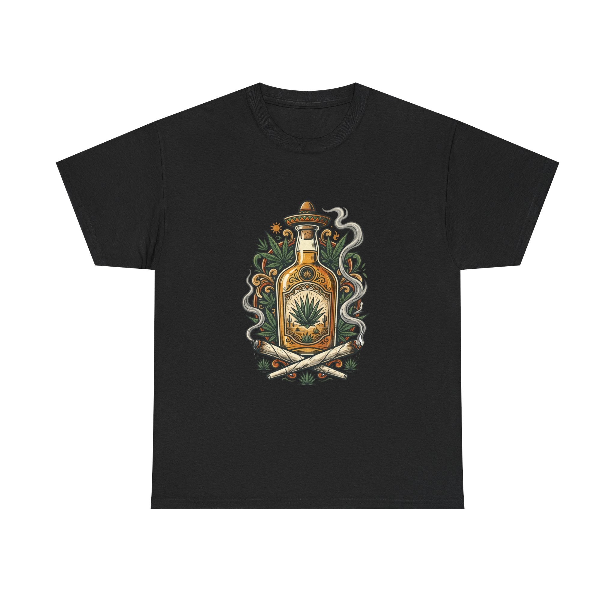 Tequila Bottle Graphic Tee — Agave Spirit Illustration T-Shirt