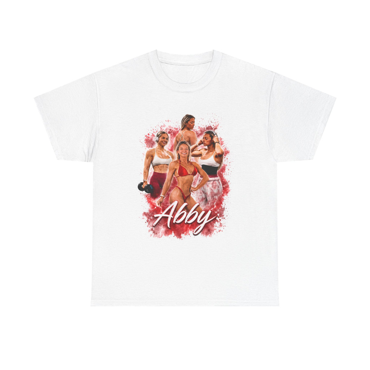 Abby Fitness Crew T-Shirt — Women's Workout Retro Photo Design