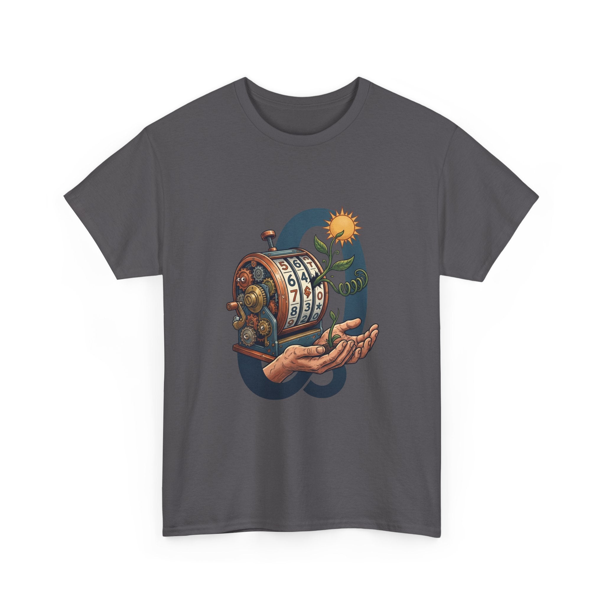 Vintage Slot Machine Tee — Retro Casino Art T-Shirt with Sunflower. idk