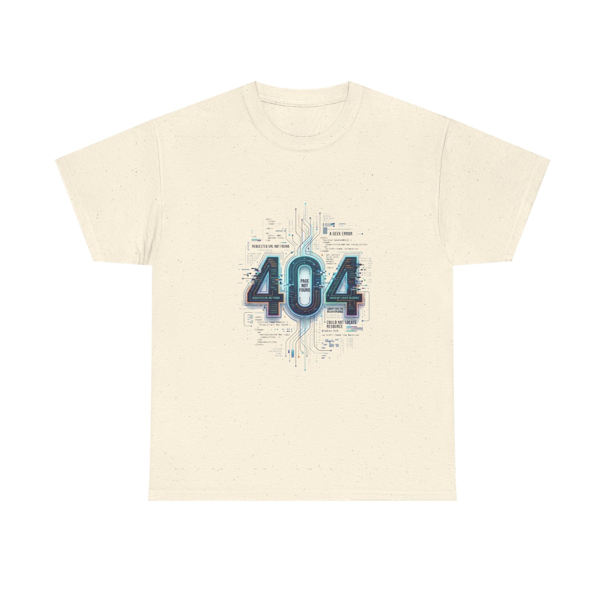 404 Error Tech Graphic Tee — Retro Cyber Glitch Computer Shirt