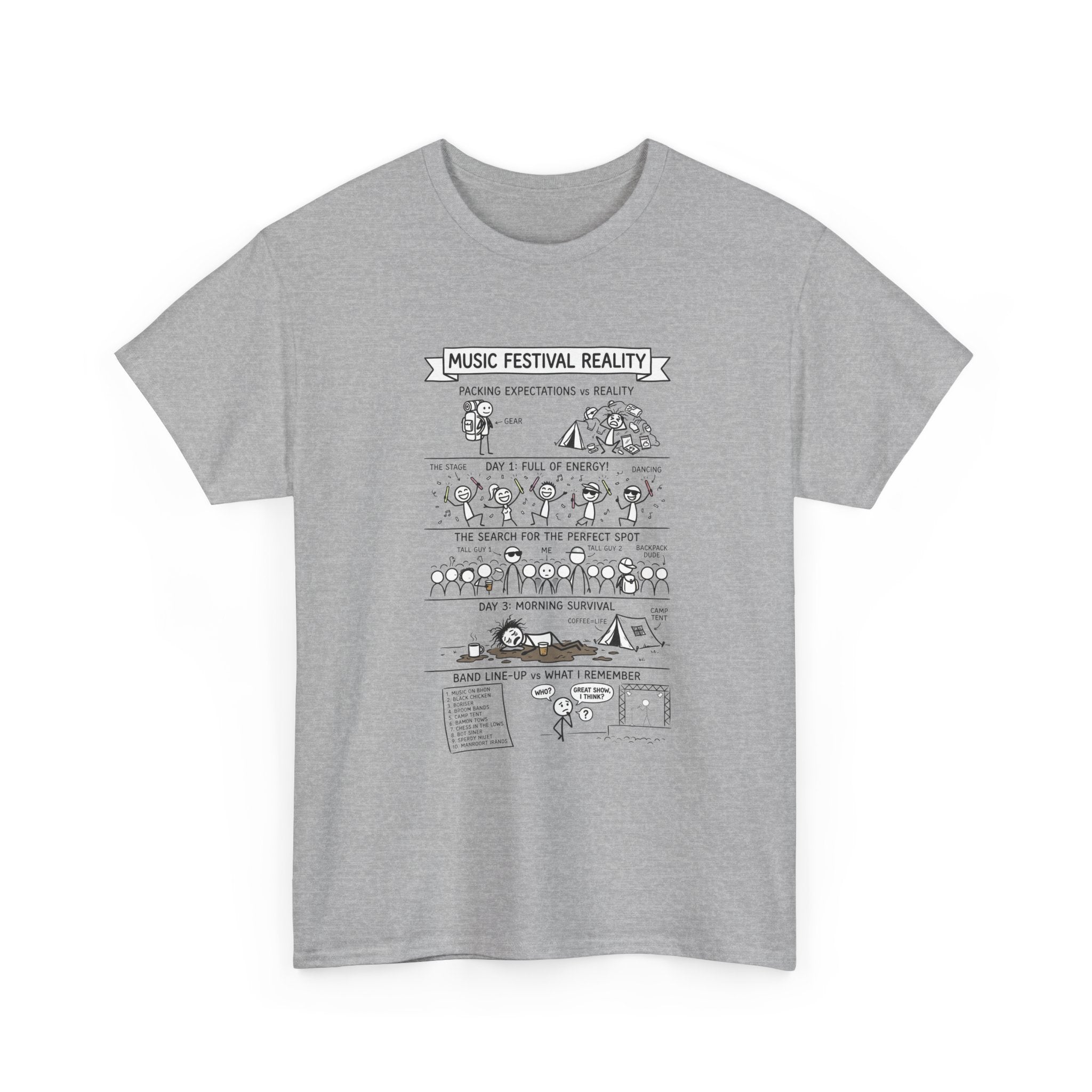 Music Festival Reality Tee – Funny Concert Comic Graphic T-Shirt